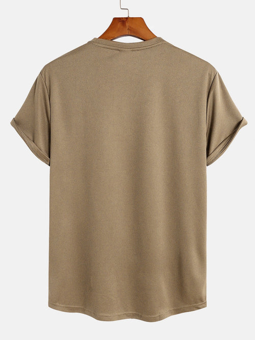 Activewear Collection | Muscle Fit Arc Hem Mesh T-Shirt with Breathable Fabric | Comfortable Fit for Everyday Wear 1