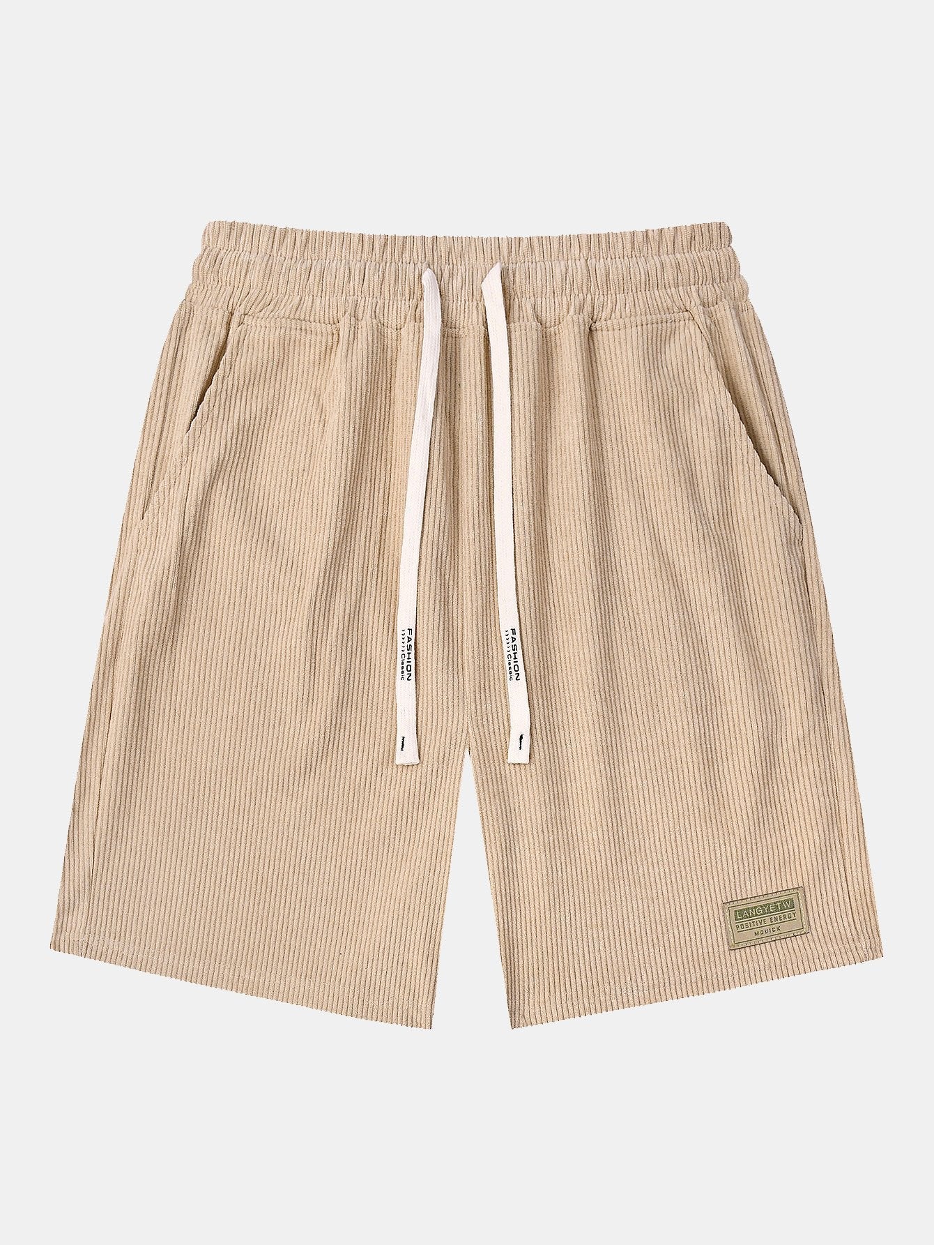 Casual Collection | Men's Corduroy Drawstring Shorts with Letter Label | Comfortable Fit for Everyday Wear 4