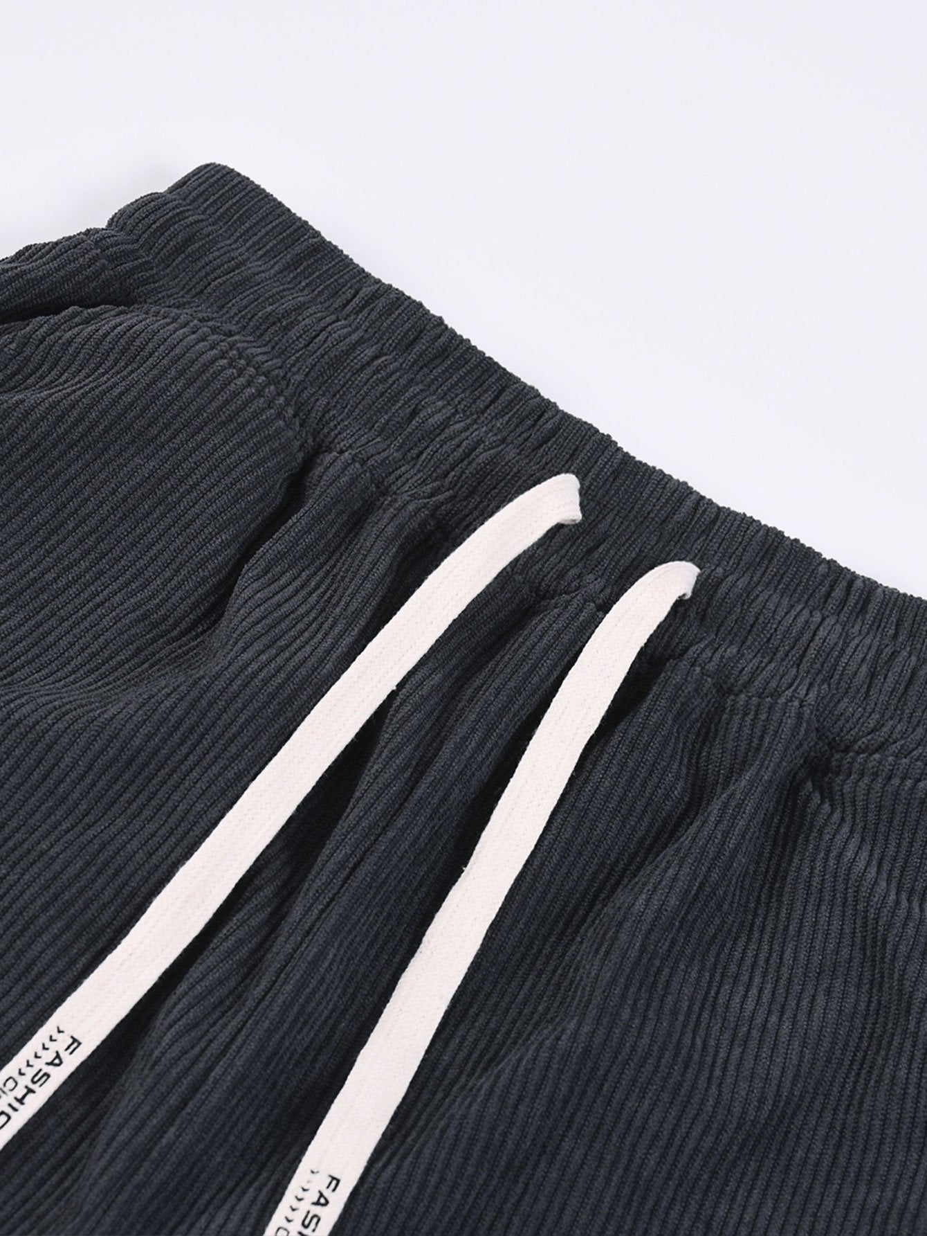 Casual Collection | Men's Corduroy Drawstring Shorts with Letter Label | Comfortable Fit for Everyday Wear 6