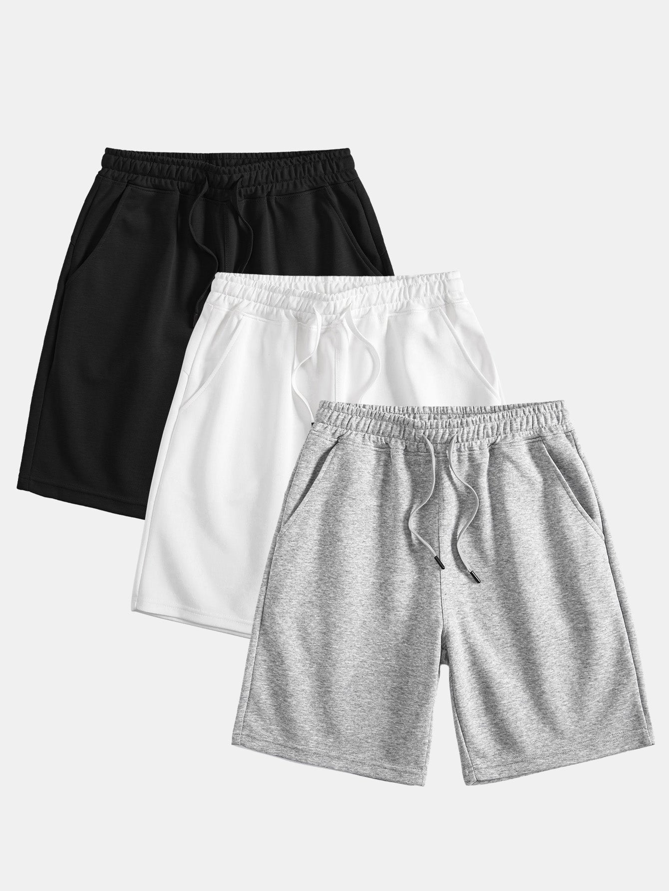 Casual Comfort | Men's Mid-Length Drawstring Shorts with Adjustable Waist | Set of 3 for Everyday Style 2