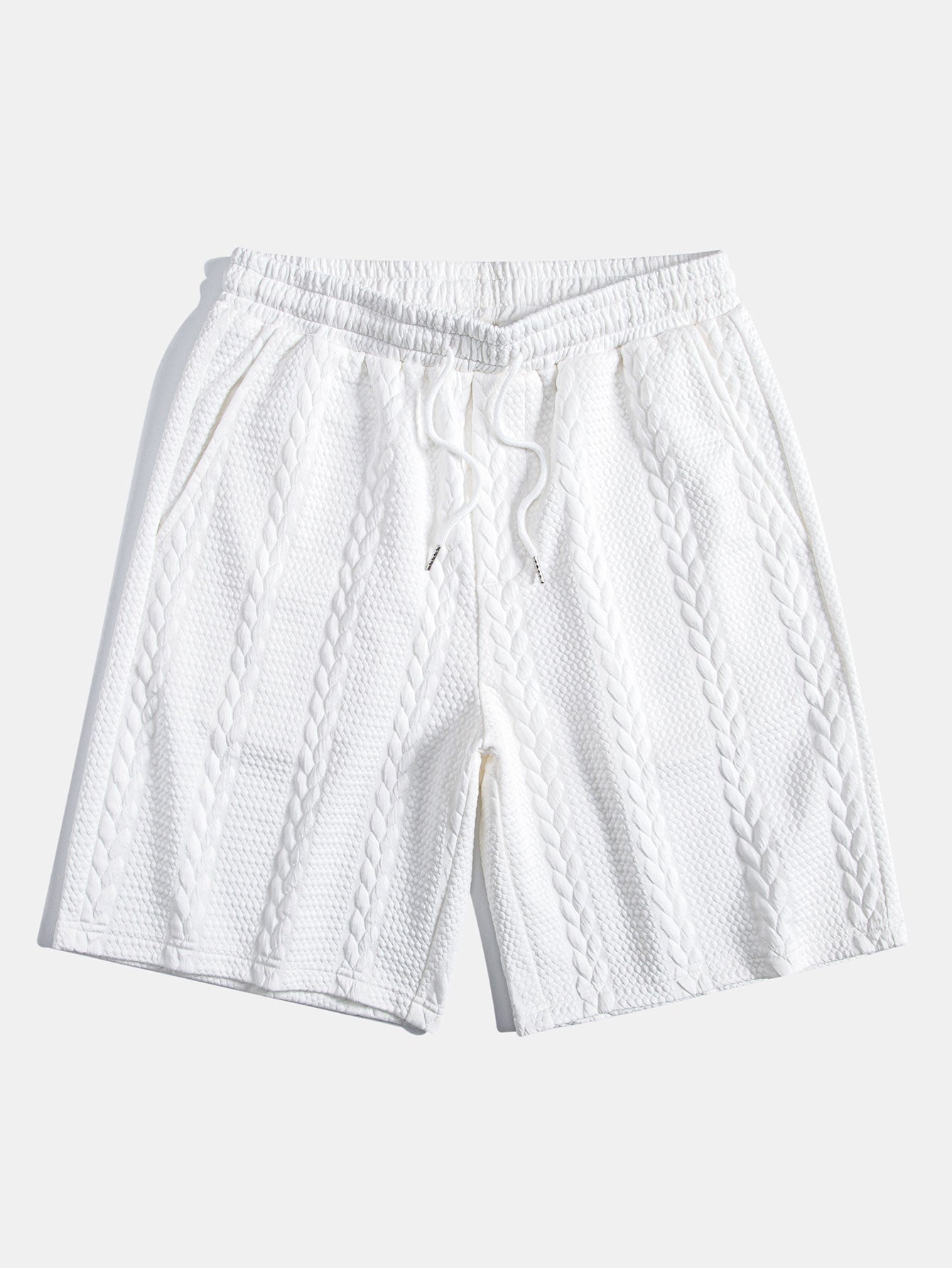 Casual Comfort | Men's Twist Jacquard Shorts with Elastic Waistband | Versatile Fit for Everyday Wear 0