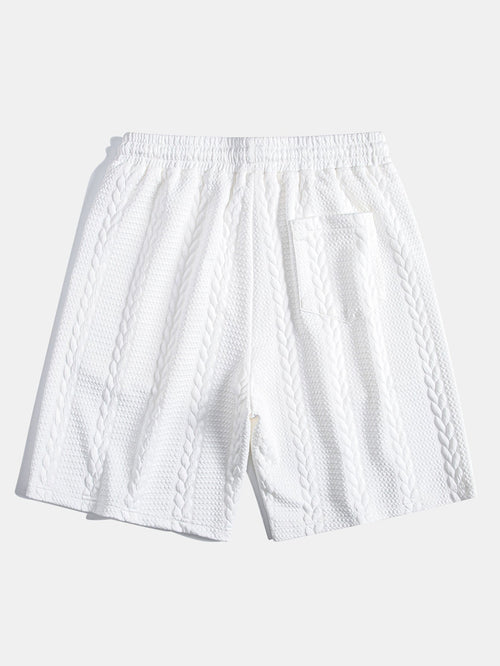 Casual Comfort | Men's Twist Jacquard Shorts with Elastic Waistband | Versatile Fit for Everyday Wear 1