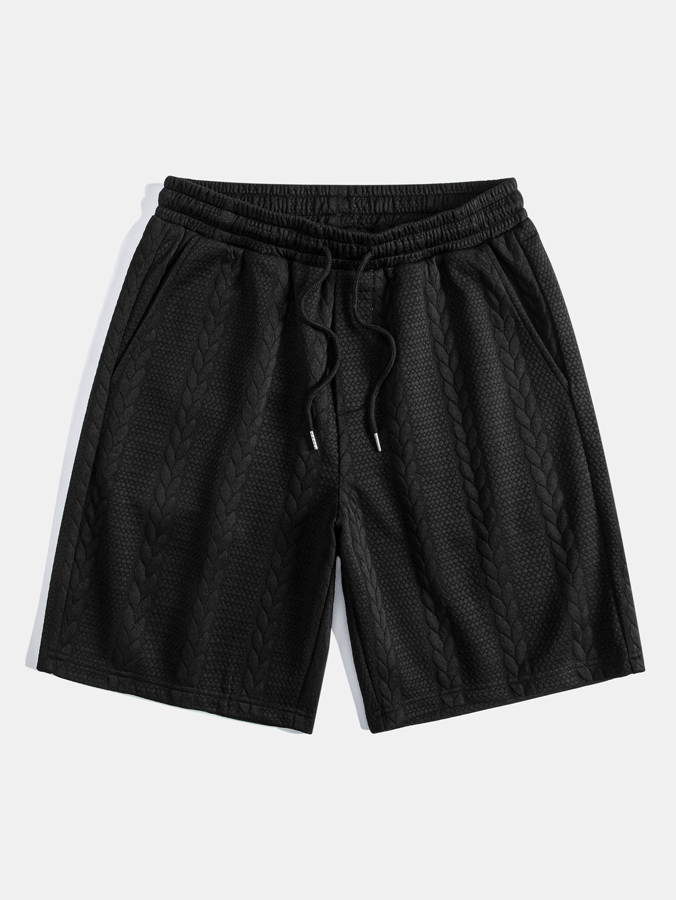 Casual Comfort | Men's Twist Jacquard Shorts with Elastic Waistband | Versatile Fit for Everyday Wear 2