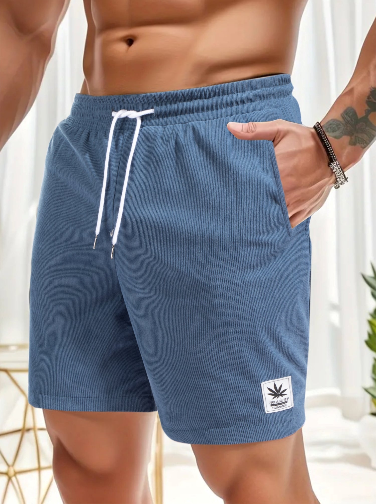 Casual Corduroy | Men's Drawstring Shorts with Adjustable Waist | Comfortable Everyday Wear 2