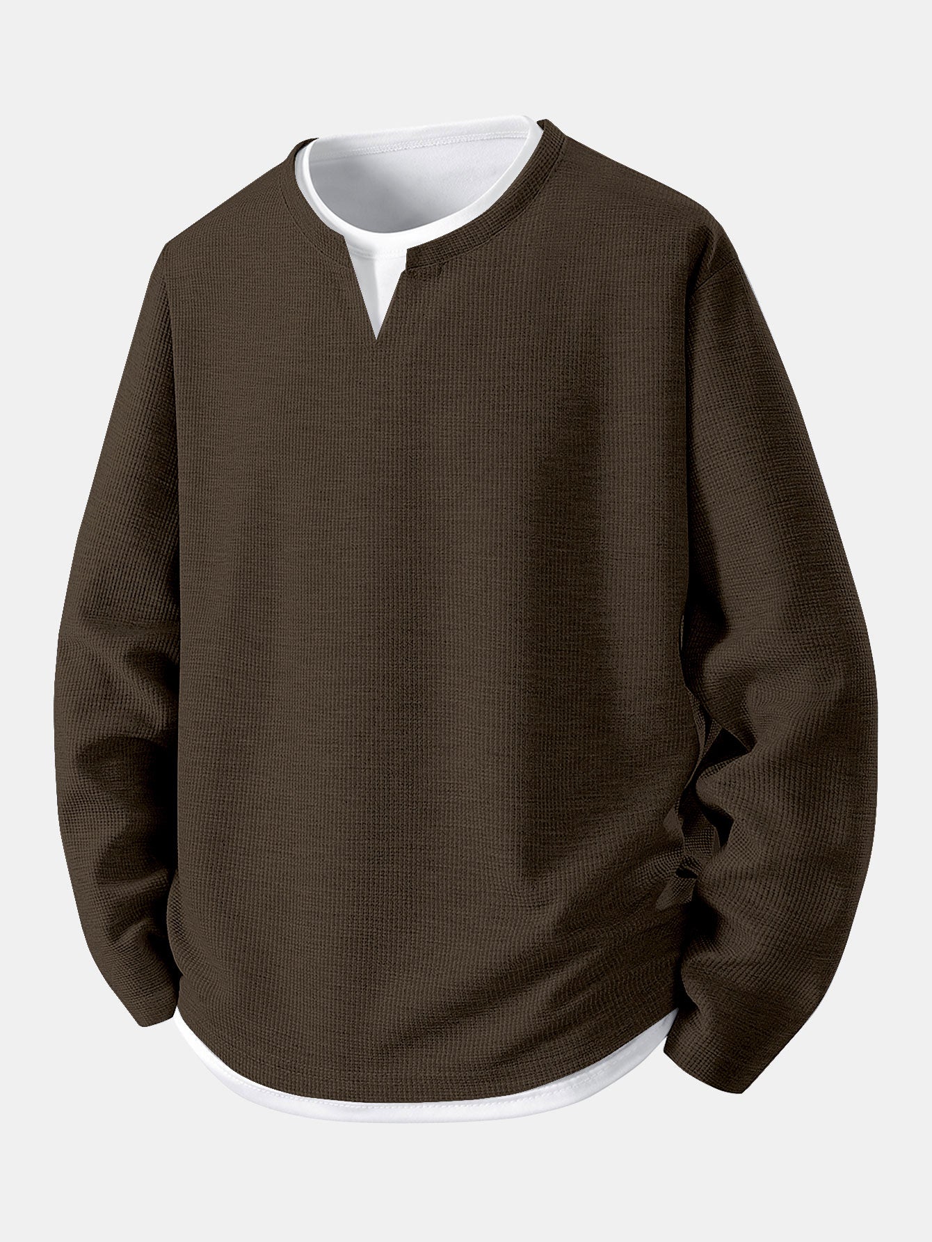 Casual Layered Waffle T-Shirt with Soft Breathable Fabric for Everyday Style 3