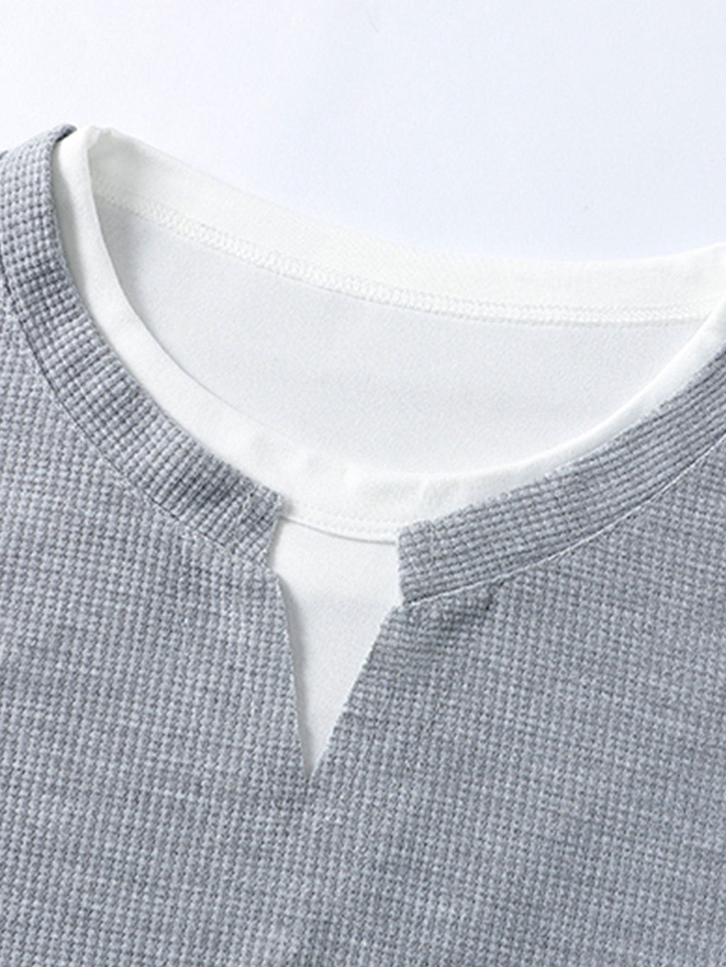 Casual Layered Waffle T-Shirt with Soft Breathable Fabric for Everyday Style 5