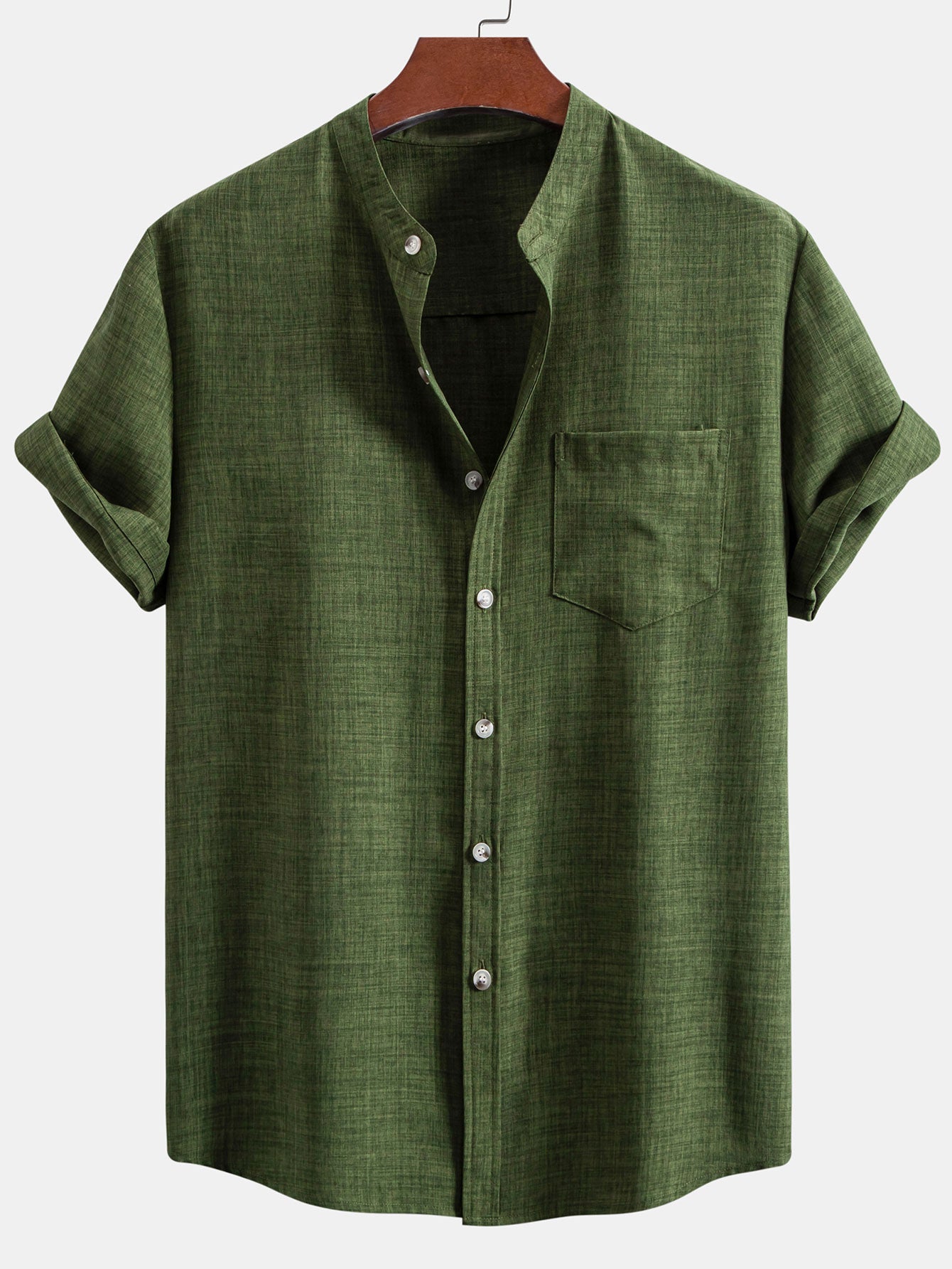 Casual Linen Outfit | Short Sleeve Shirt & Straight Leg Pants for Everyday Comfort 7