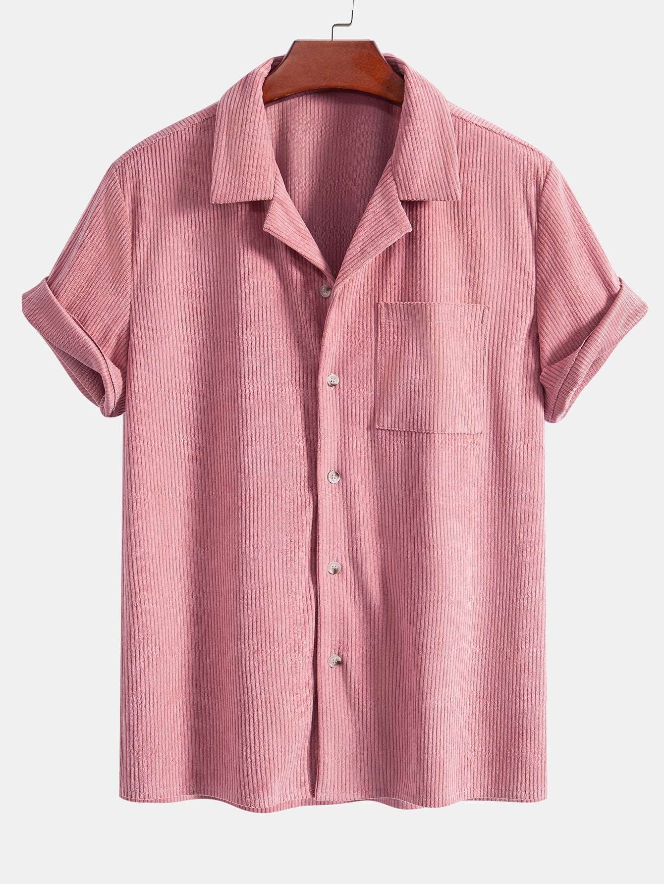 Casual Summer Set | Short Sleeve Corduroy Shirt & Shorts for Comfortable Outings 3