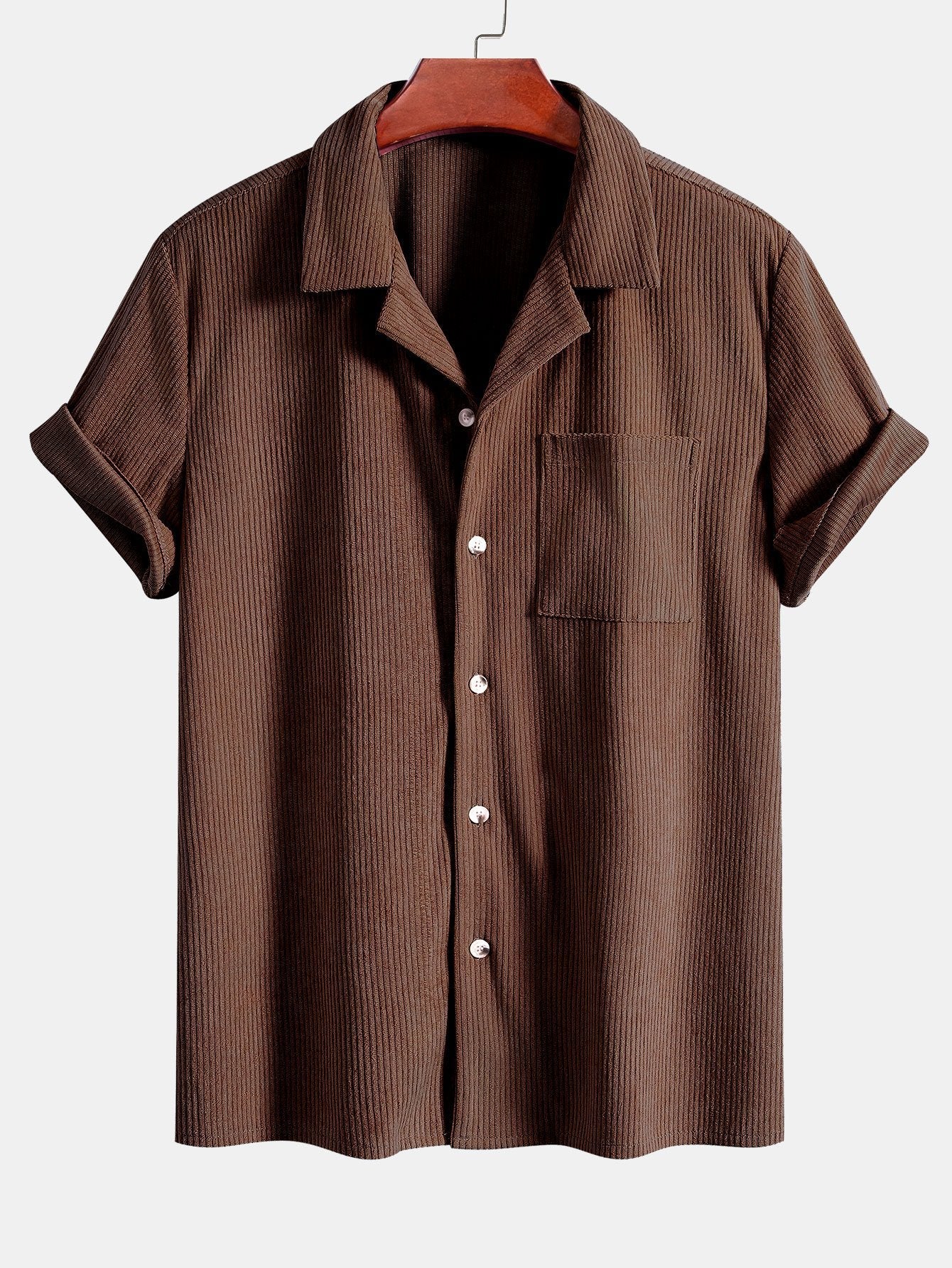 Casual Summer Set | Short Sleeve Corduroy Shirt & Shorts for Comfortable Outings 5