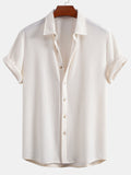 Casual Waffle Button-Up Shirt with Stretch Fabric | Comfortable Fit for Everyday Wear 0