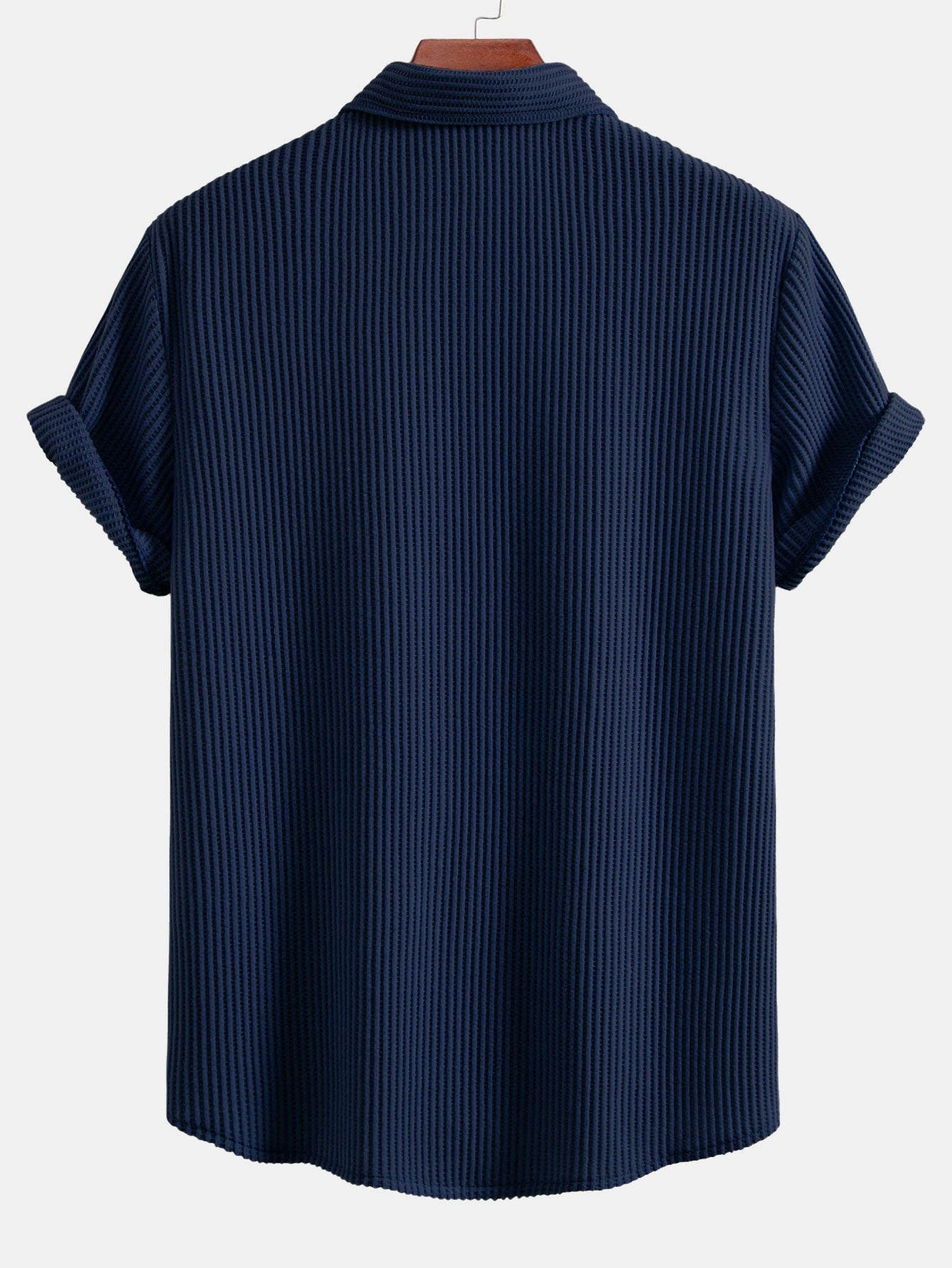 Casual Waffle Button-Up Shirt with Stretch Fabric | Comfortable Fit for Everyday Wear 5