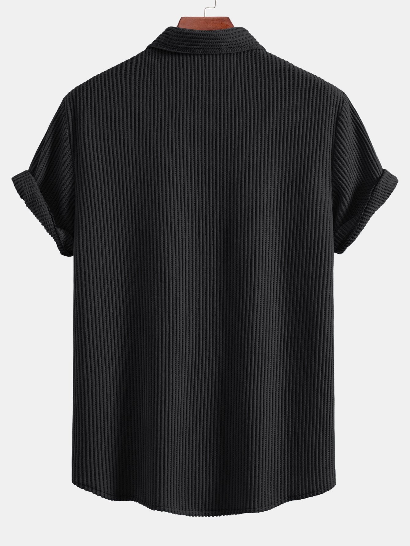 Casual Waffle Button-Up Shirt with Stretch Fabric | Comfortable Fit for Everyday Wear 7