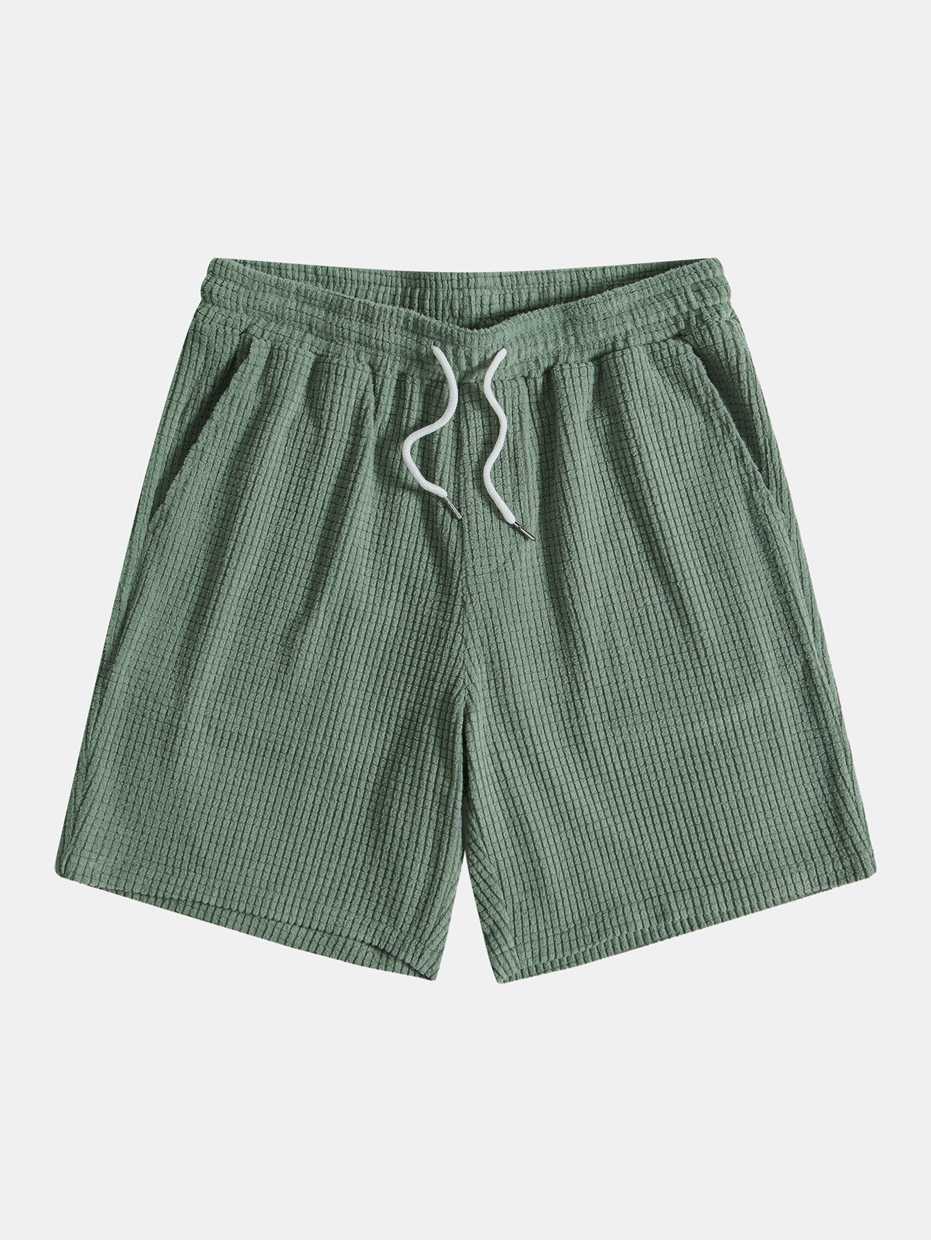Casual Waffle Drawstring Shorts | Comfortable Regular Fit for Everyday Wear 0