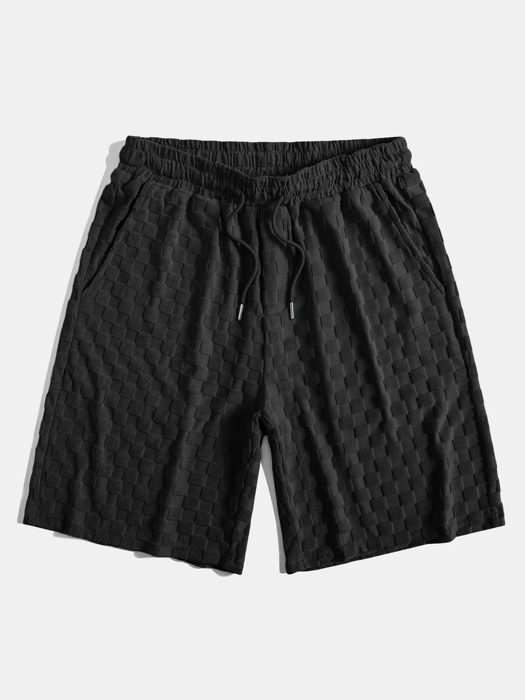 Checkerboard Collection | Towel Shorts with Adjustable Waist | Soft Fabric for All-Day Comfort 0