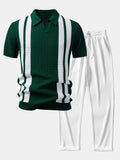 Chic Women's Outfit | Knit Polo & Ribbed Pants Set with Modern Design | Effortless Everyday Elegance 0