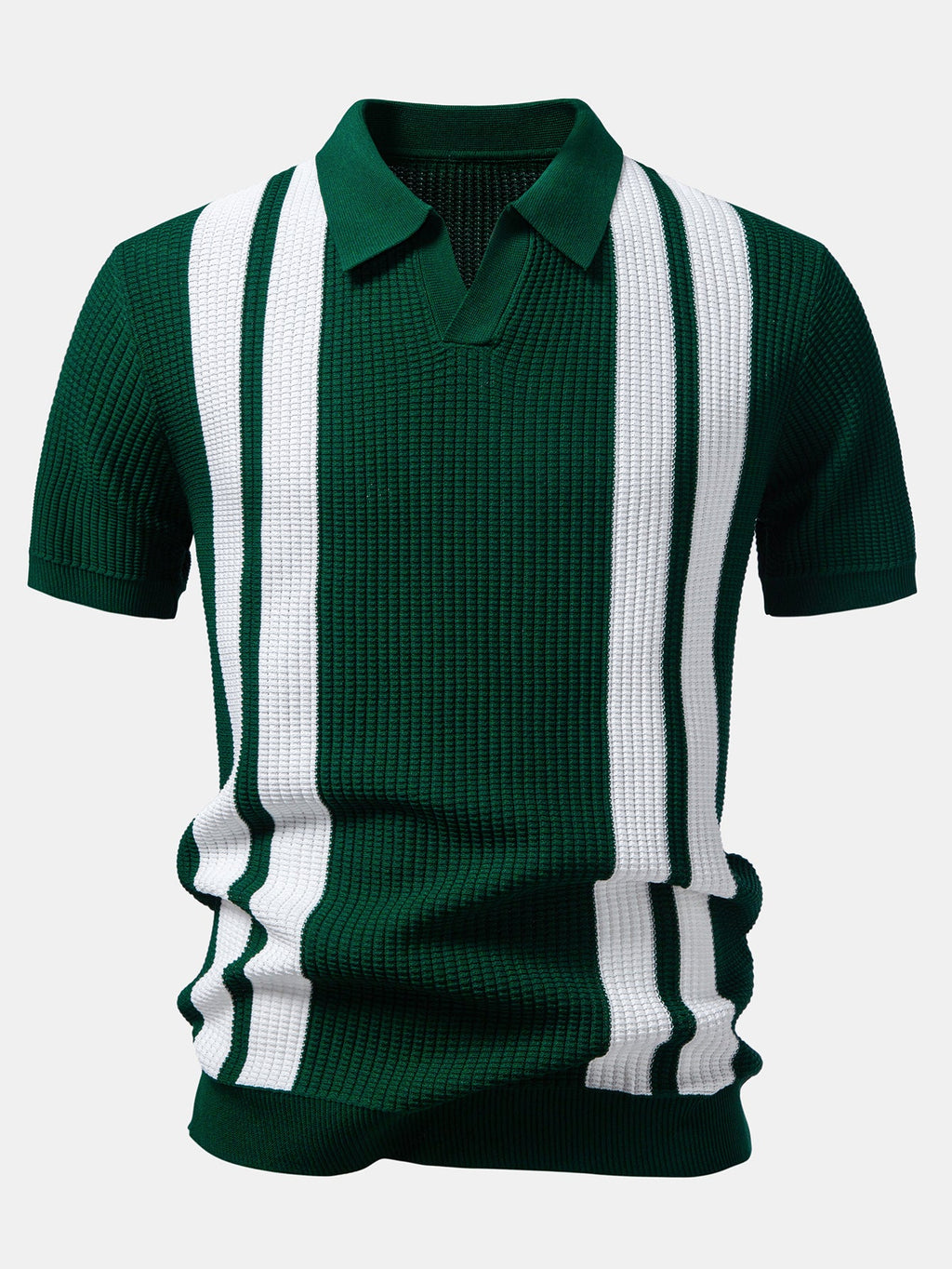 Chic Women's Outfit | Knit Polo & Ribbed Pants Set with Modern Design | Effortless Everyday Elegance 4