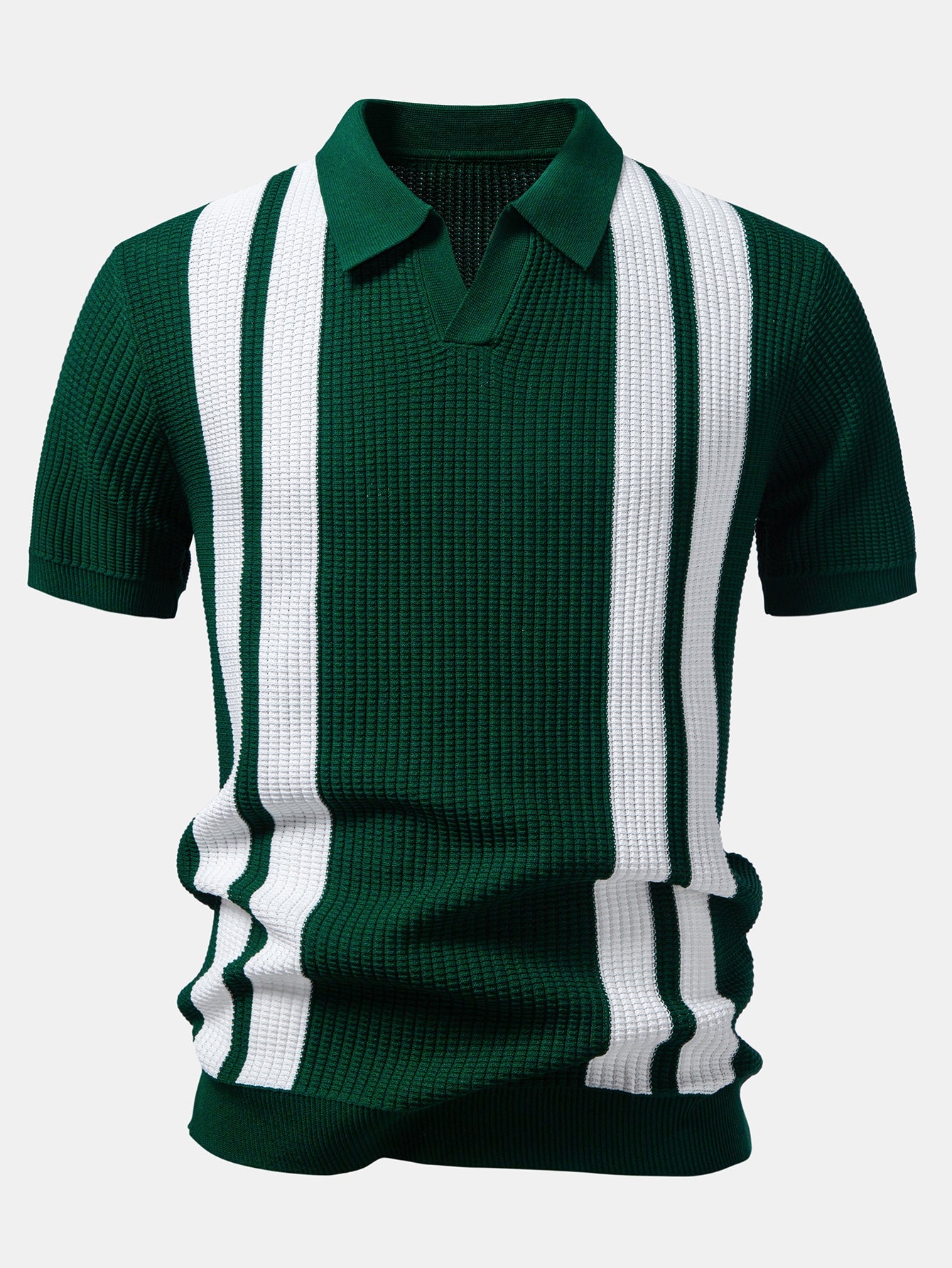 Chic Women's Outfit | Knit Polo & Ribbed Pants Set with Modern Design | Effortless Everyday Elegance 4