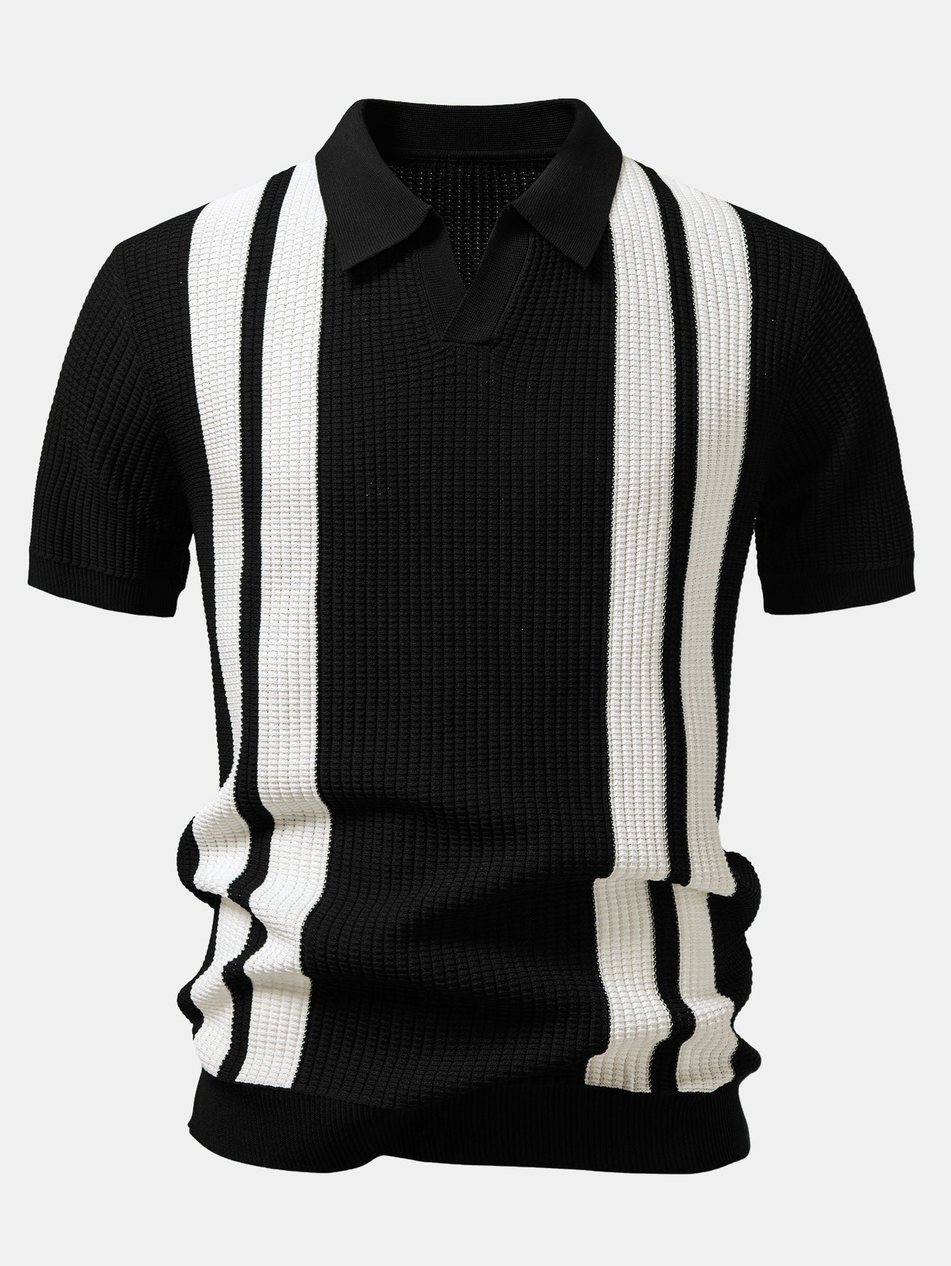 Chic Women's Outfit | Knit Polo & Ribbed Pants Set with Modern Design | Effortless Everyday Elegance 8