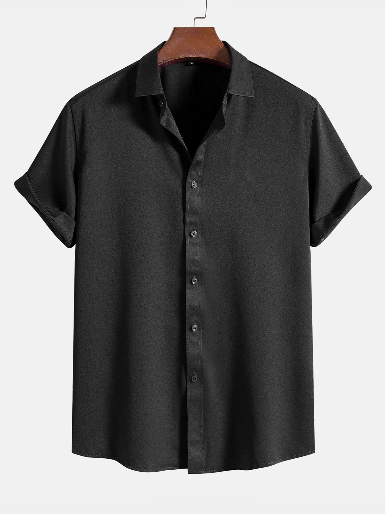 Classic Solid Color Shirt | Men's Shirt with 100% Polyester Fabric | Comfortable Fit for Everyday Wear 1