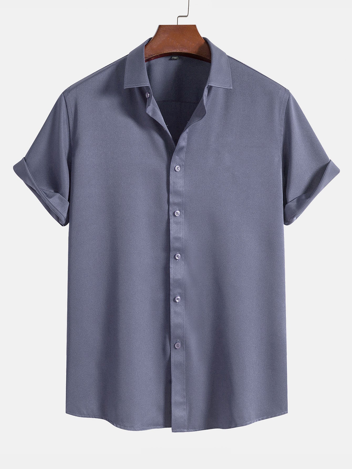 Classic Solid Color Shirt | Men's Shirt with 100% Polyester Fabric | Comfortable Fit for Everyday Wear 2