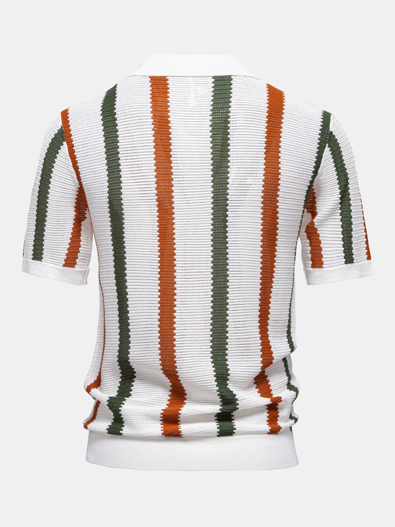 Classic Stripe Polo Shirt | Breathable Knit Fabric with Relaxed Fit for All-Day Comfort 1