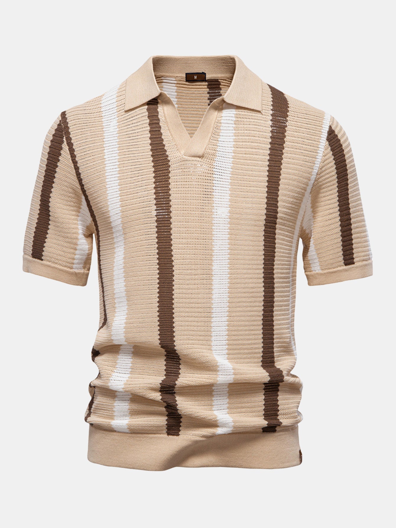 Classic Stripe Polo Shirt | Breathable Knit Fabric with Relaxed Fit for All-Day Comfort 2