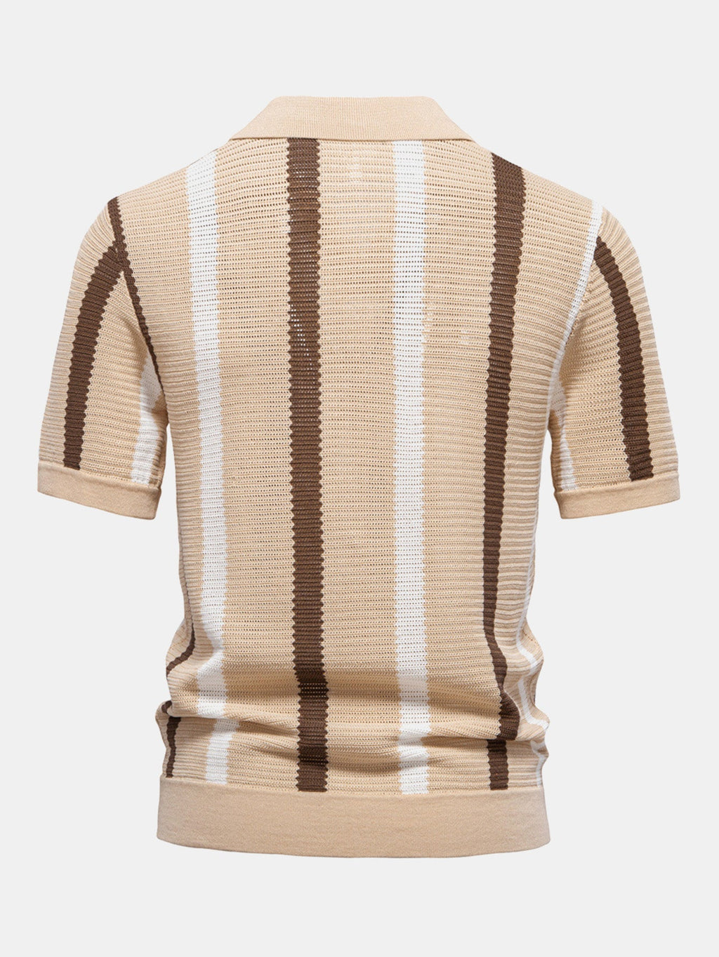 Classic Stripe Polo Shirt | Breathable Knit Fabric with Relaxed Fit for All-Day Comfort 3