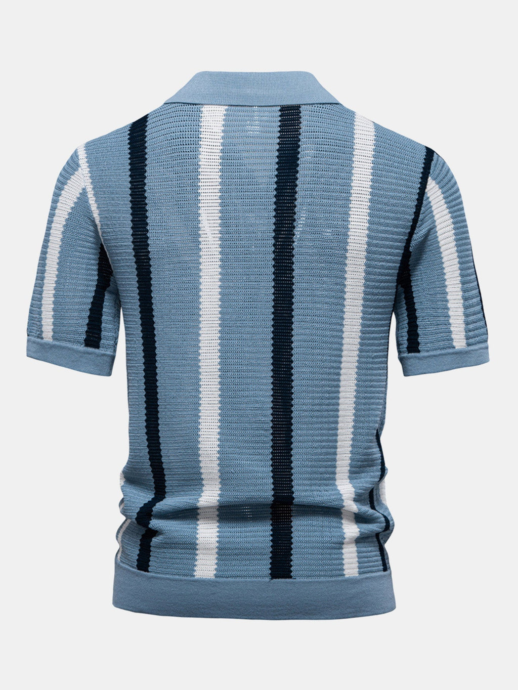 Classic Stripe Polo Shirt | Breathable Knit Fabric with Relaxed Fit for All-Day Comfort 5