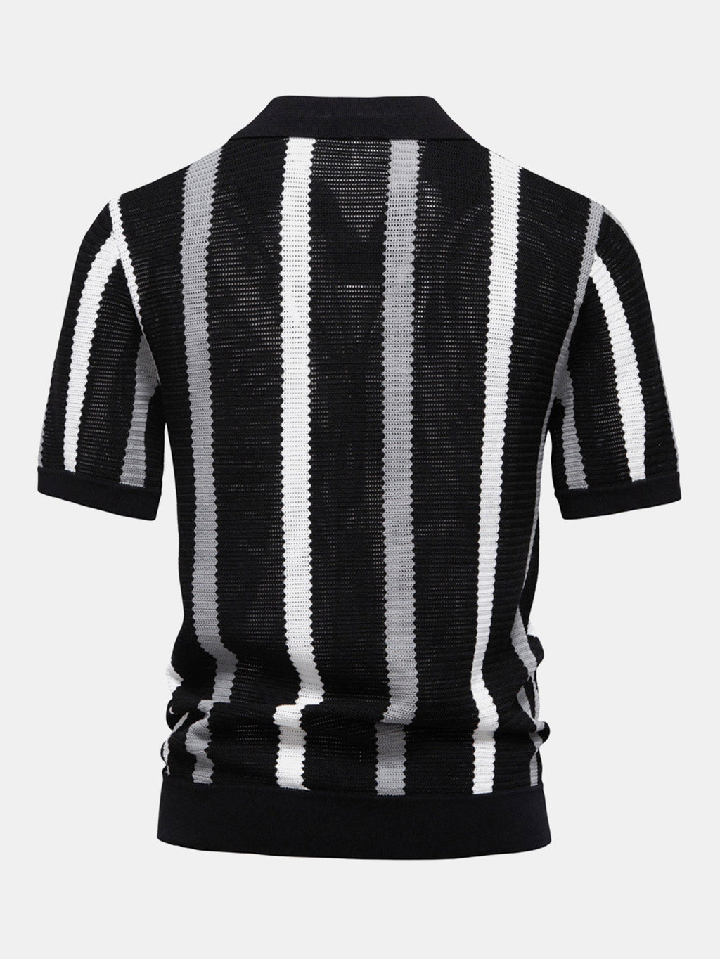 Classic Stripe Polo Shirt | Breathable Knit Fabric with Relaxed Fit for All-Day Comfort 7