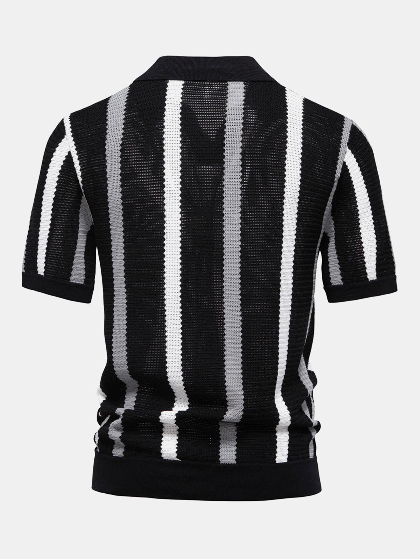 Classic Stripe Polo Shirt | Breathable Knit Fabric with Relaxed Fit for All-Day Comfort 7
