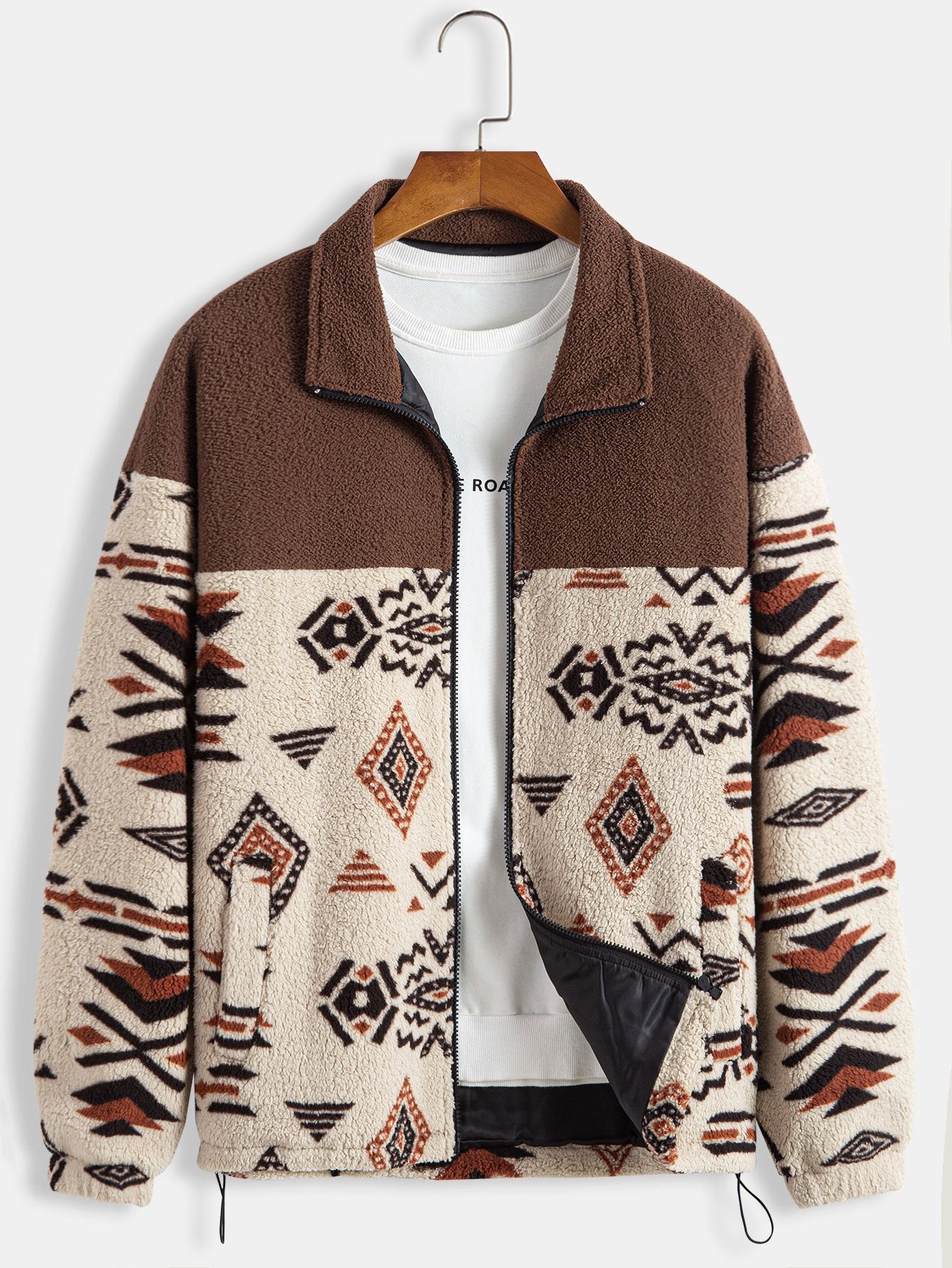 Cozy Collection | Women's Teddy Fleece Jacket with Unique Aztec Print | Soft & Warm Layering Option 6