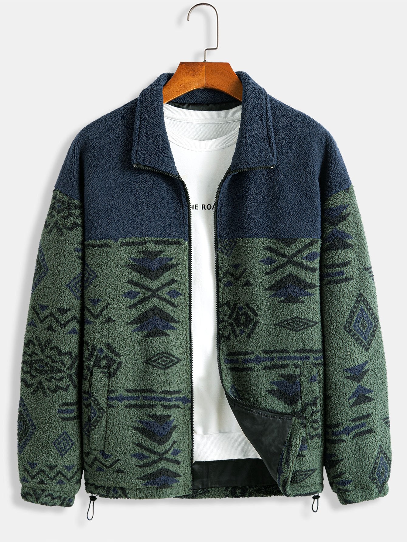 Cozy Collection | Women's Teddy Fleece Jacket with Unique Aztec Print | Soft & Warm Layering Option 9