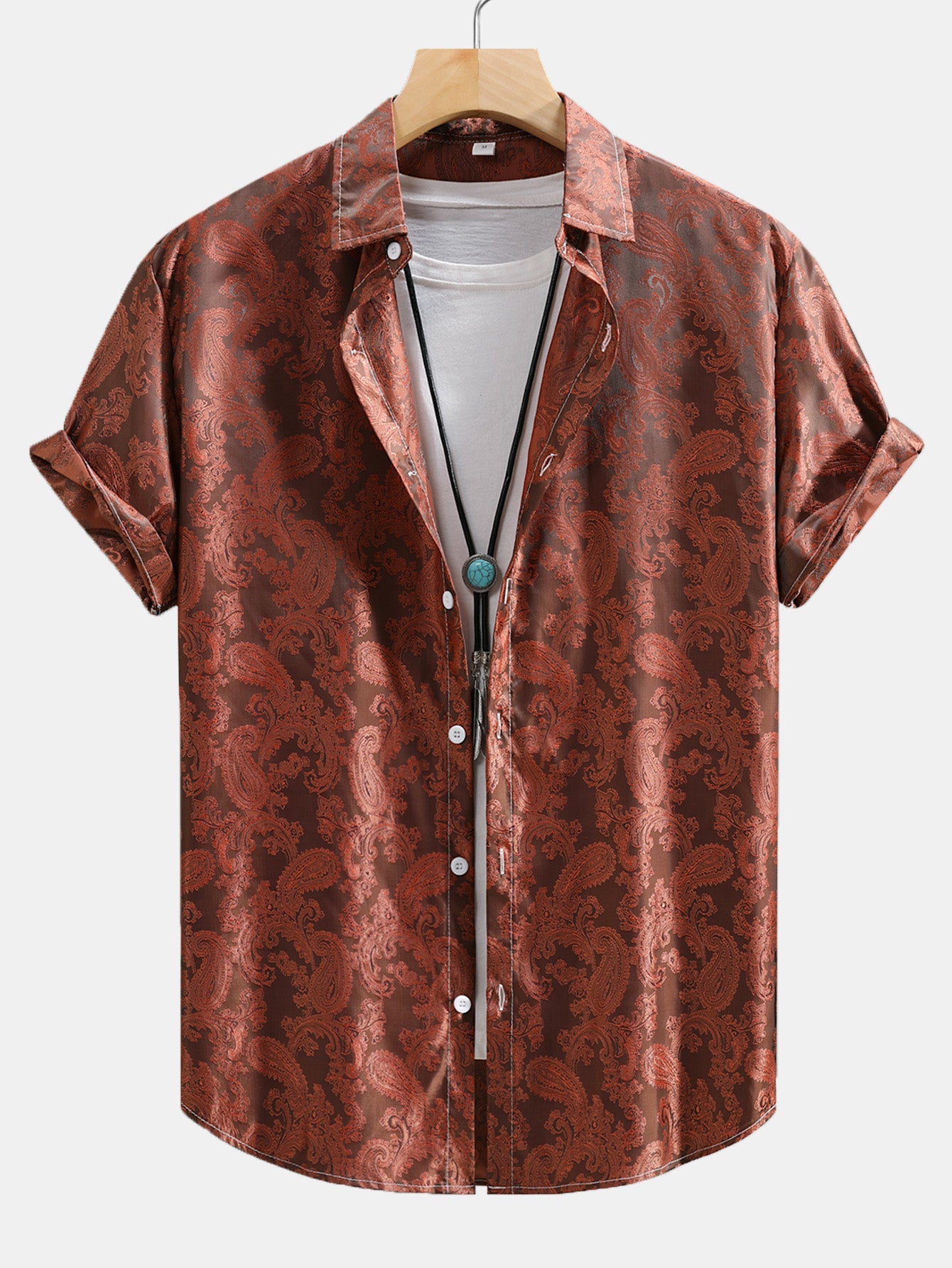 Elegant Paisley Print Satin Shirt for Women with Unique Design | Stylish Addition for Any Wardrobe 2