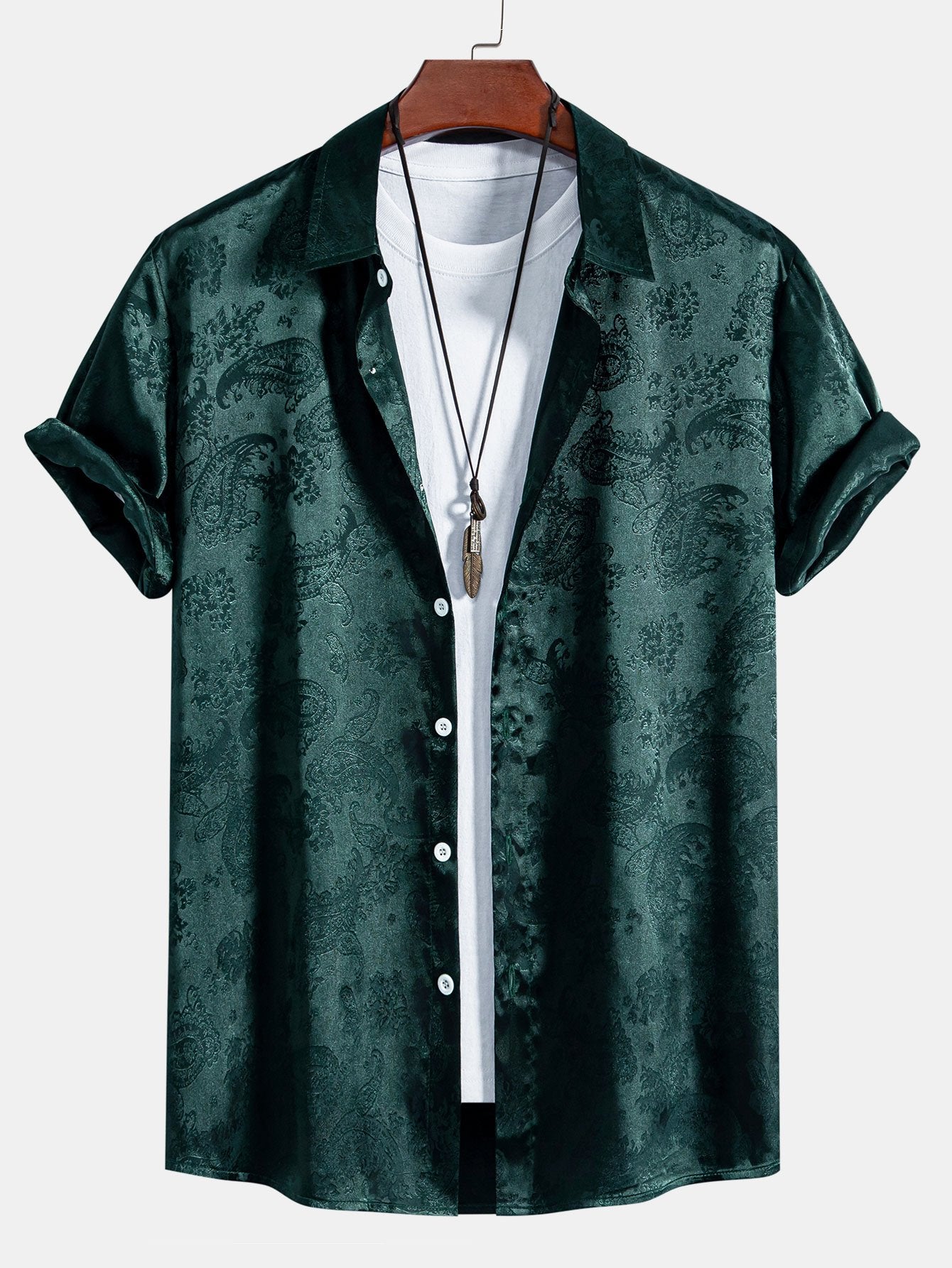 Elegant Satin Shirt | Unique Paisley Print Design for Stylish Comfort 2