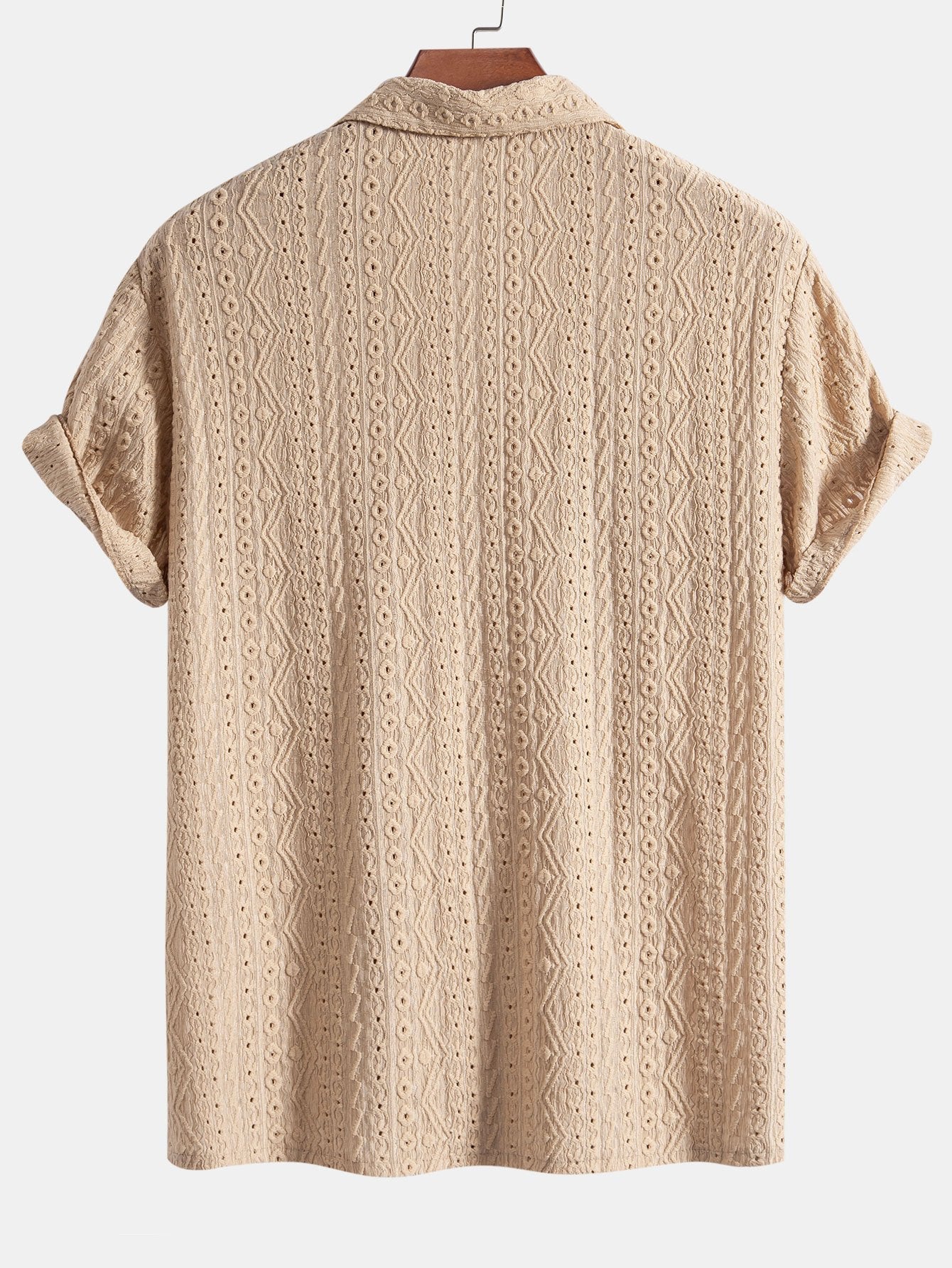 Geometric Jacquard Cuban Shirt for Men with Breathable Fabric | Stylish Comfort 3