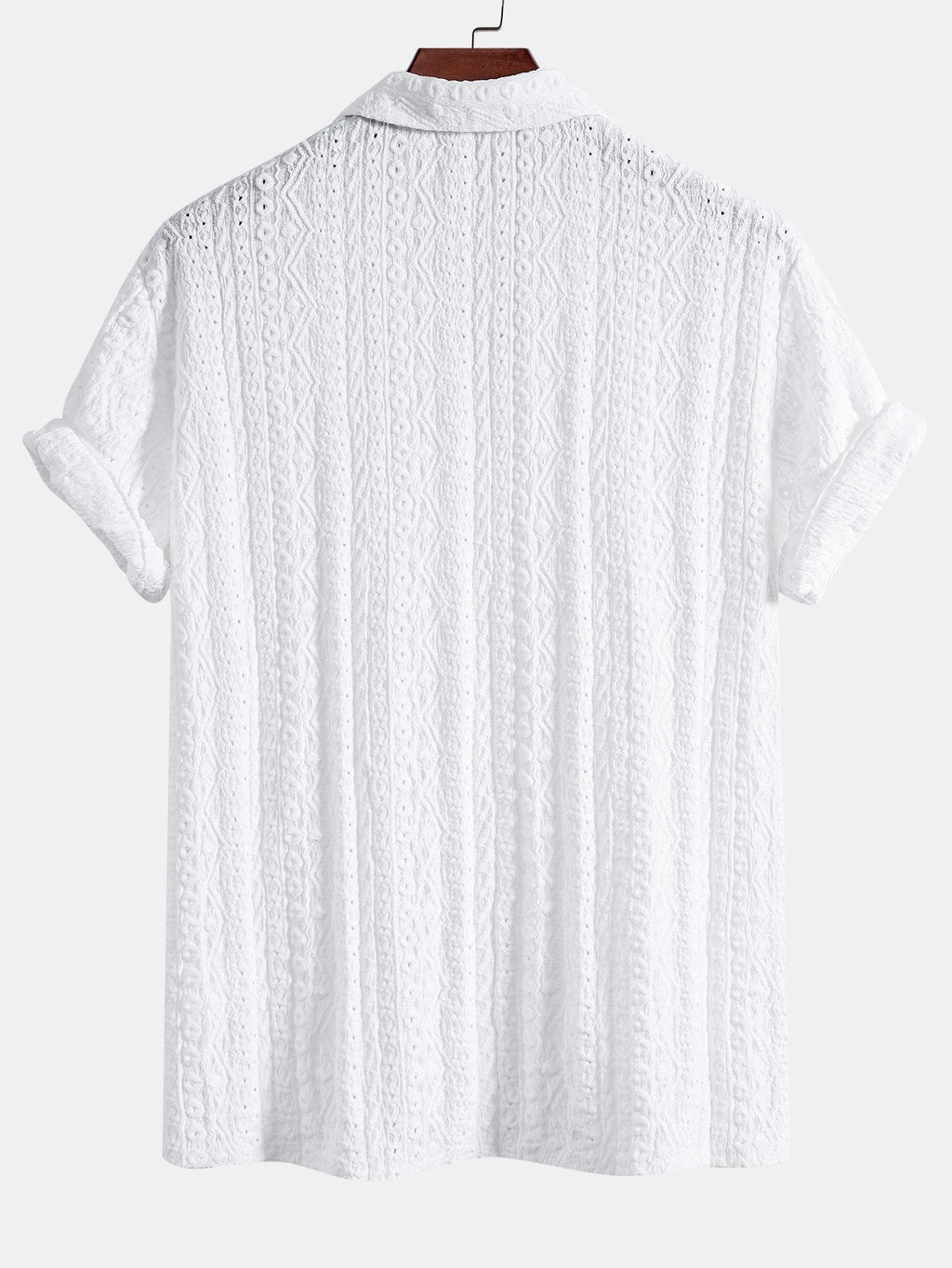 Geometric Jacquard Cuban Shirt for Men with Breathable Fabric | Stylish Comfort 4