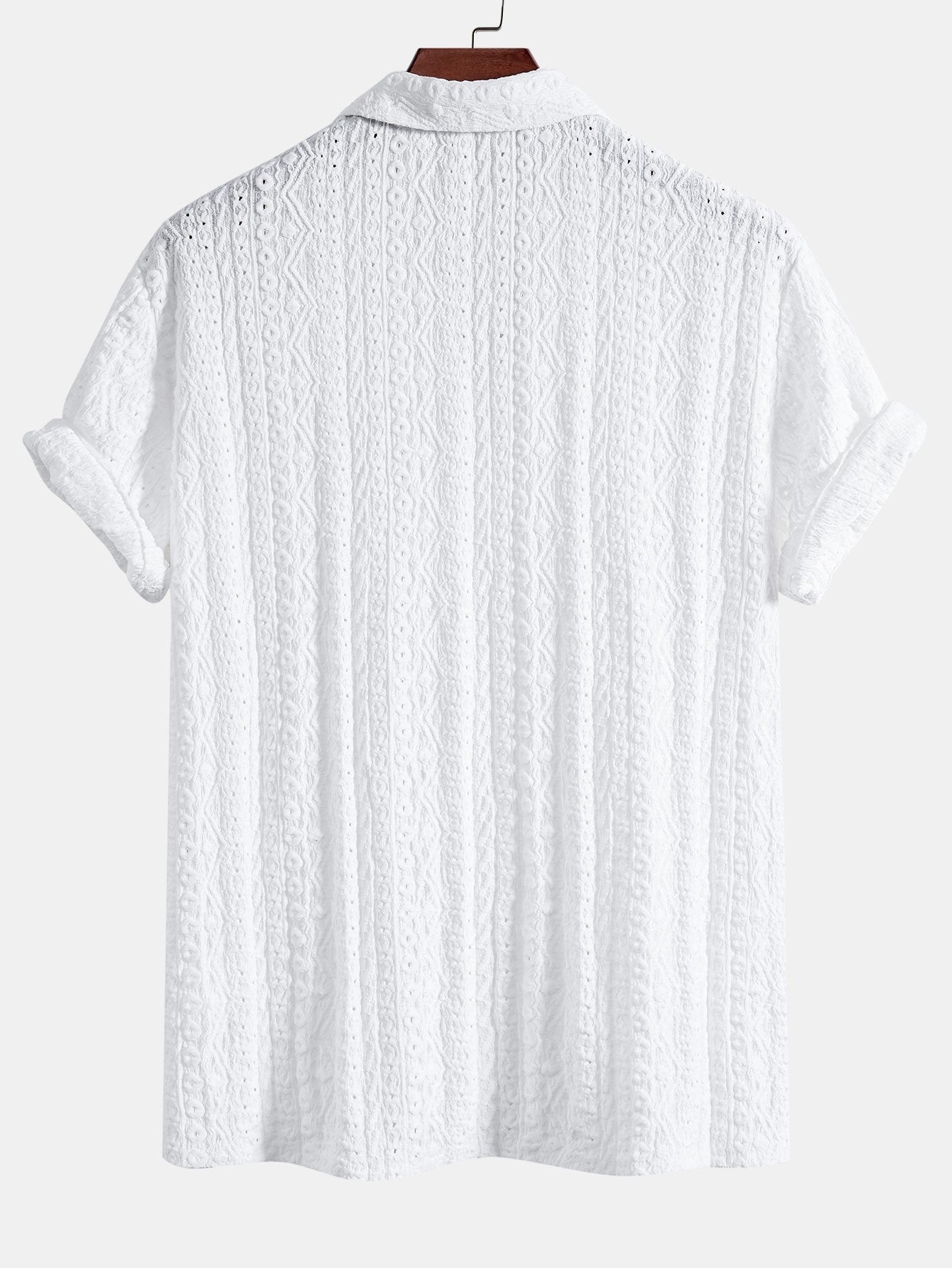 Geometric Jacquard Cuban Shirt for Men with Breathable Fabric | Stylish Comfort 4