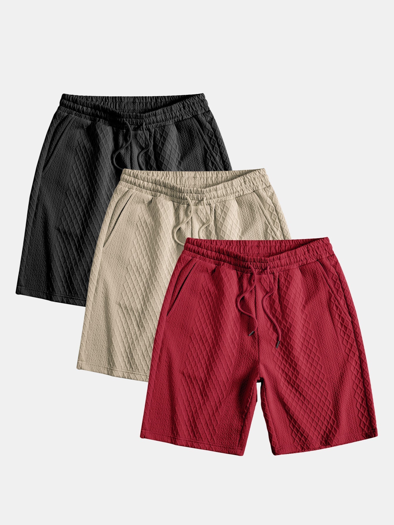 Geometric Jacquard Mens Shorts with Drawstring Waist | Soft Breathable Fabric for Comfort 1