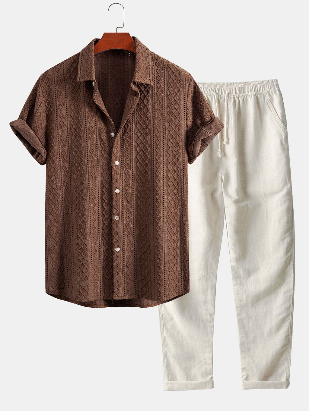 Geometry Rhombus Jacquard Clothing Set with Lightweight Fabric | Stylish & Comfortable for Effortless Everyday Wear 0