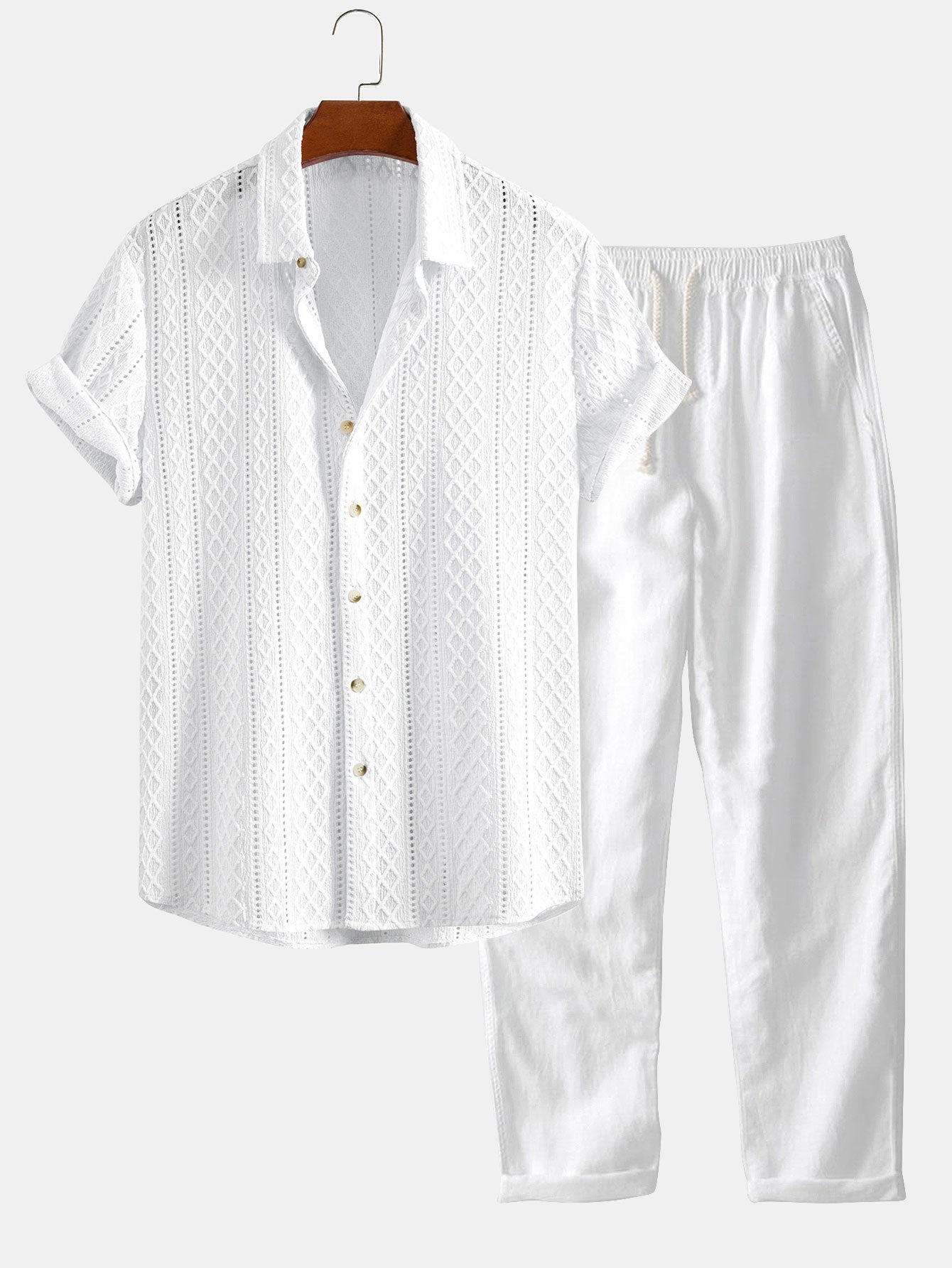 Geometry Rhombus Jacquard Clothing Set with Lightweight Fabric | Stylish & Comfortable for Effortless Everyday Wear 1