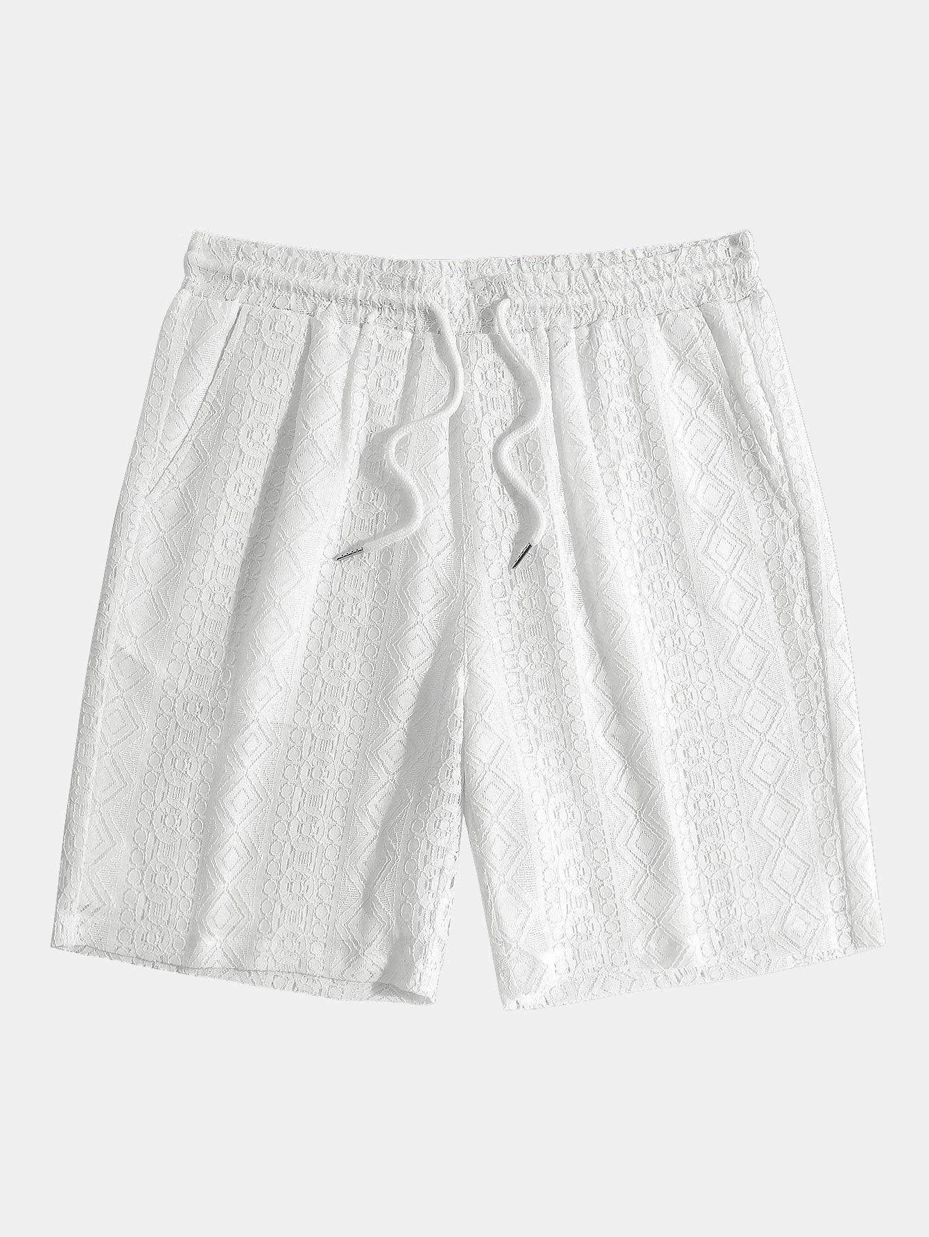Geometry Textured Shorts | Comfortable Polyester Fabric for Everyday Wear 0