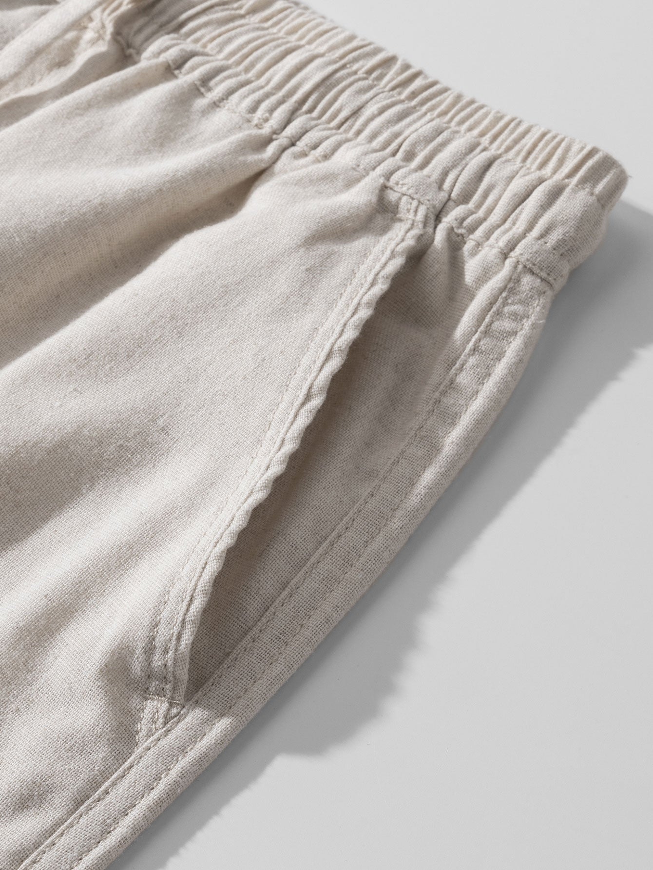 Linen Cotton Blend | Men's Drawstring Shorts with Adjustable Waistband | Comfortable Fit for Summer Relaxation 4