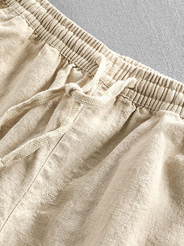 Linen Cotton Blend | Men's Shorts with Drawstring Closure | Comfortable Fit for Stylish Summer Wear 7