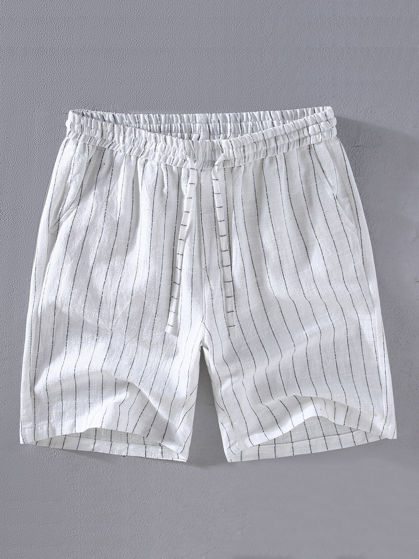 Linen Cotton Blend | Men's Striped Shorts with Comfortable Fit | Stylish Summer Wear 1