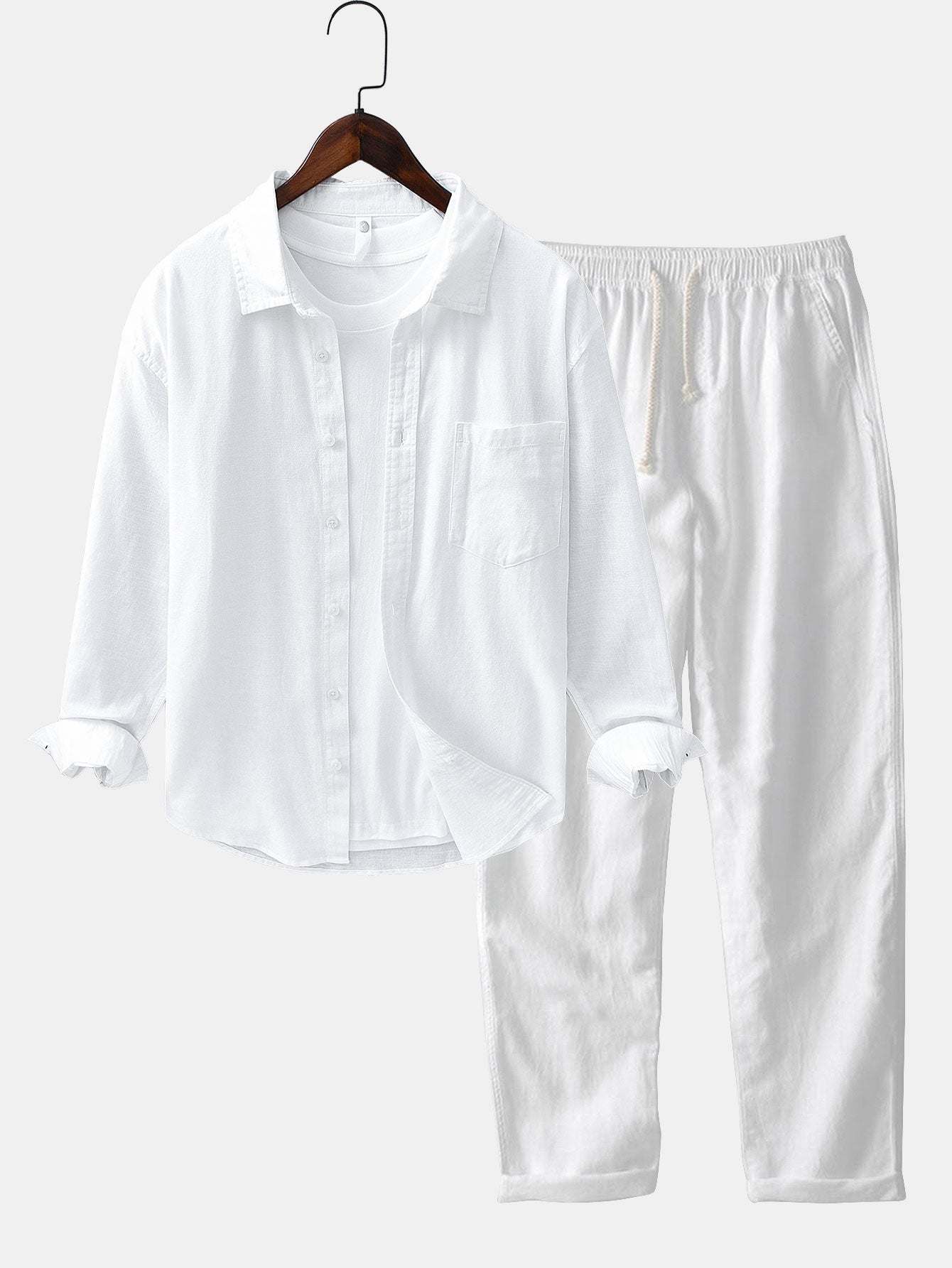 Linen Cotton Collection | Lightweight Long Sleeve Shirt & Straight Leg Pants | Breathable Comfort for Warm Weather 4