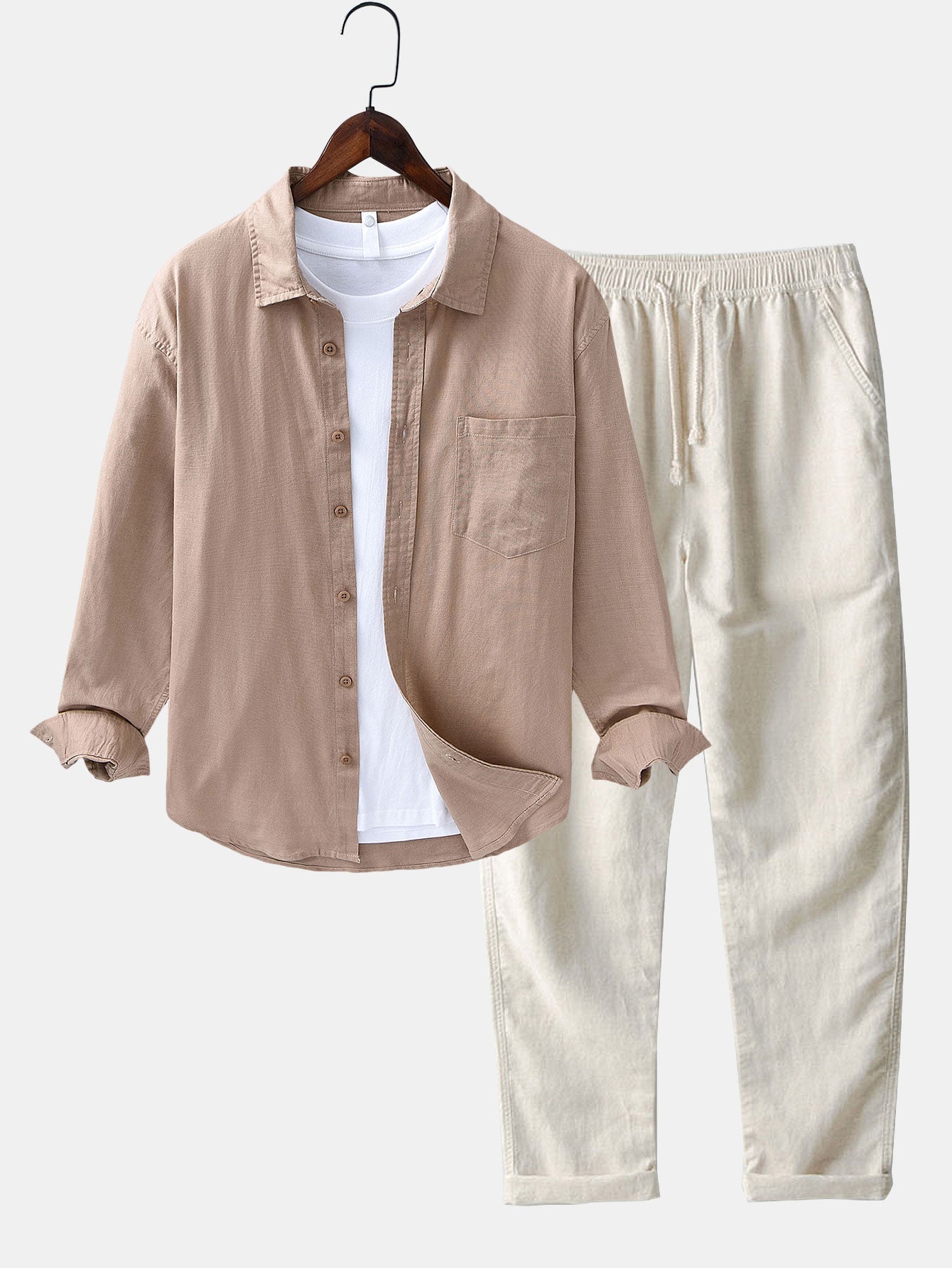 Linen Cotton Collection | Lightweight Long Sleeve Shirt & Straight Leg Pants | Breathable Comfort for Warm Weather 8
