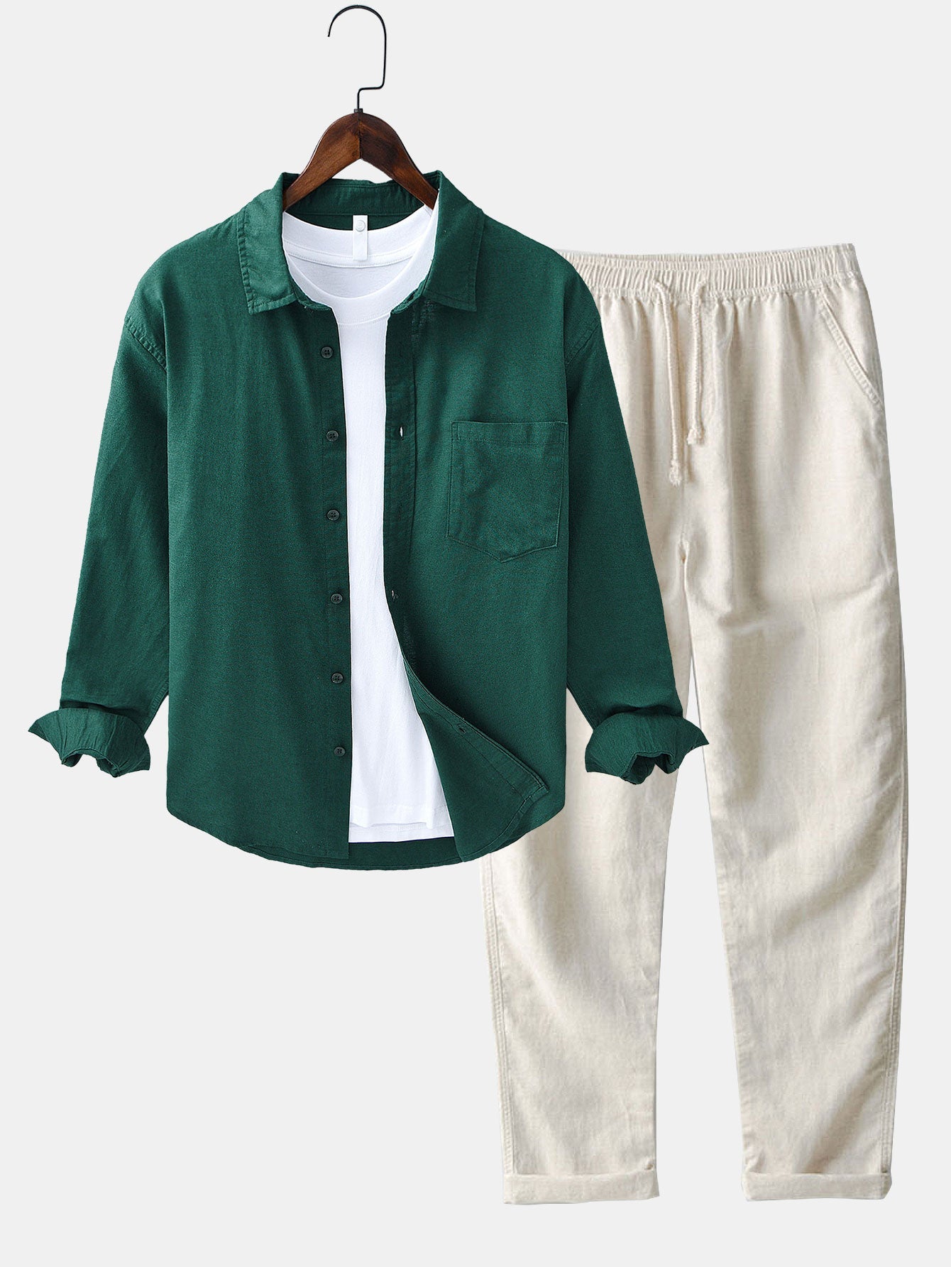 Linen Cotton Collection | Lightweight Long Sleeve Shirt & Straight Leg Pants | Breathable Comfort for Warm Weather 9