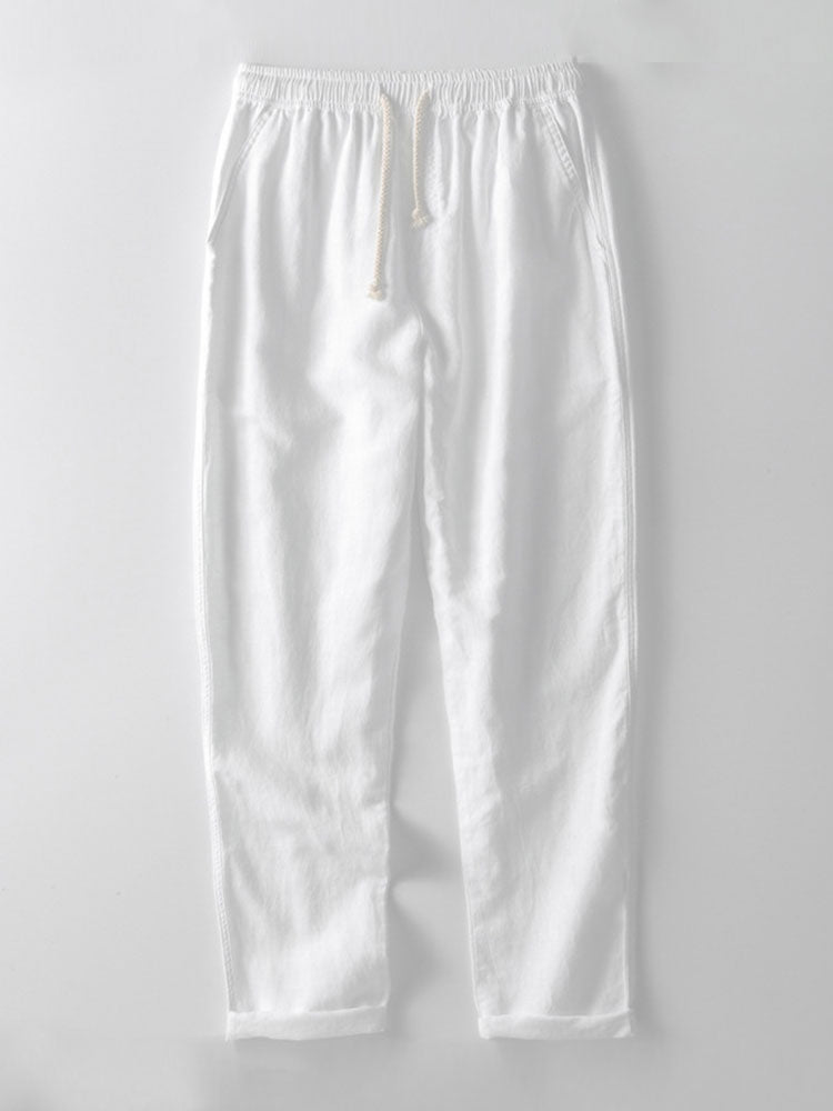 Linen Luxe | Women's Linen Pants with Comfortable Fit | Casual White Linen for Everyday Style 0