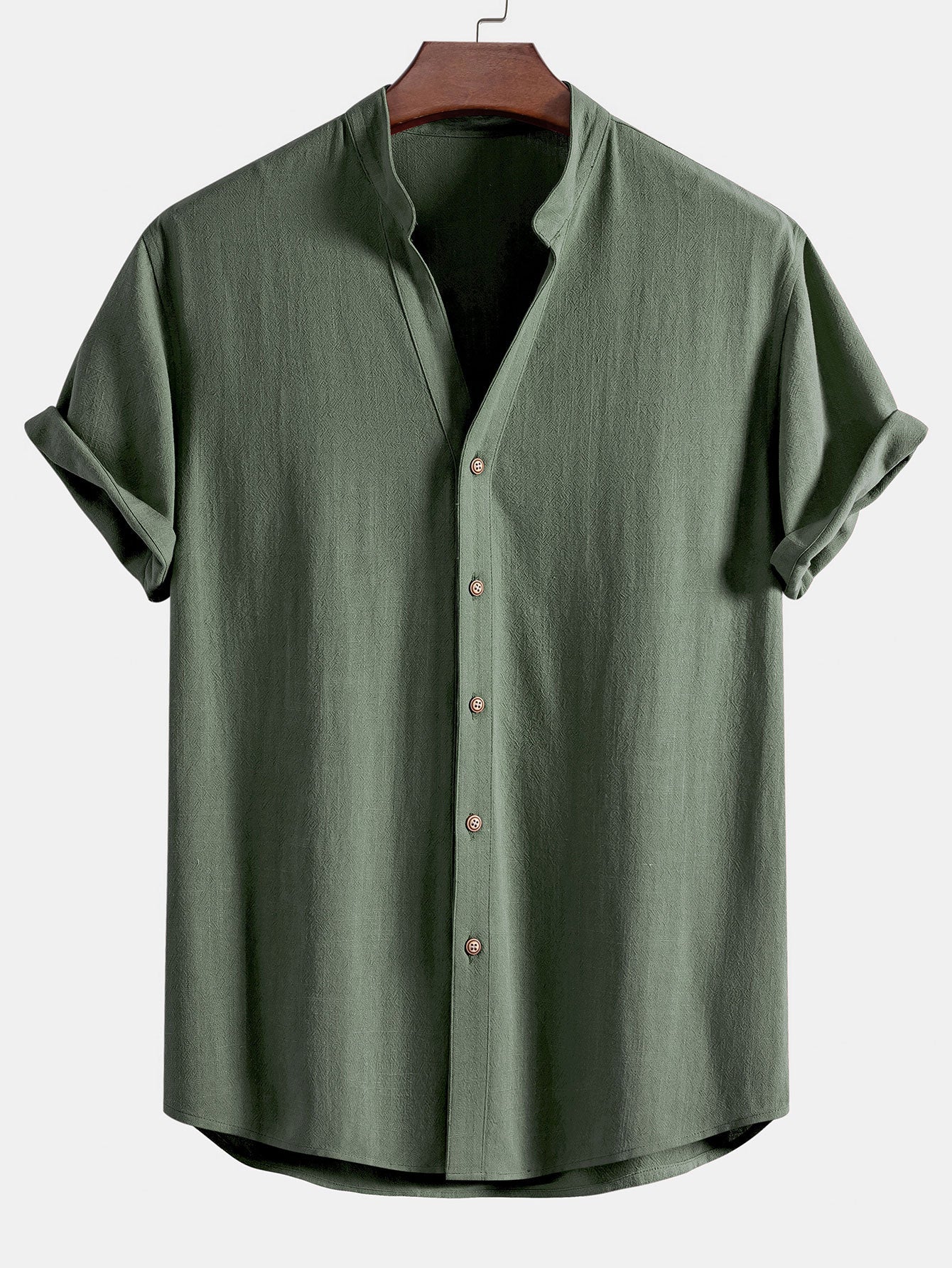 Linen Rayon Blend | Men's Short Sleeve V-Neck Shirt with Breathable Fabric | Comfortable Fit for Casual Outings 2