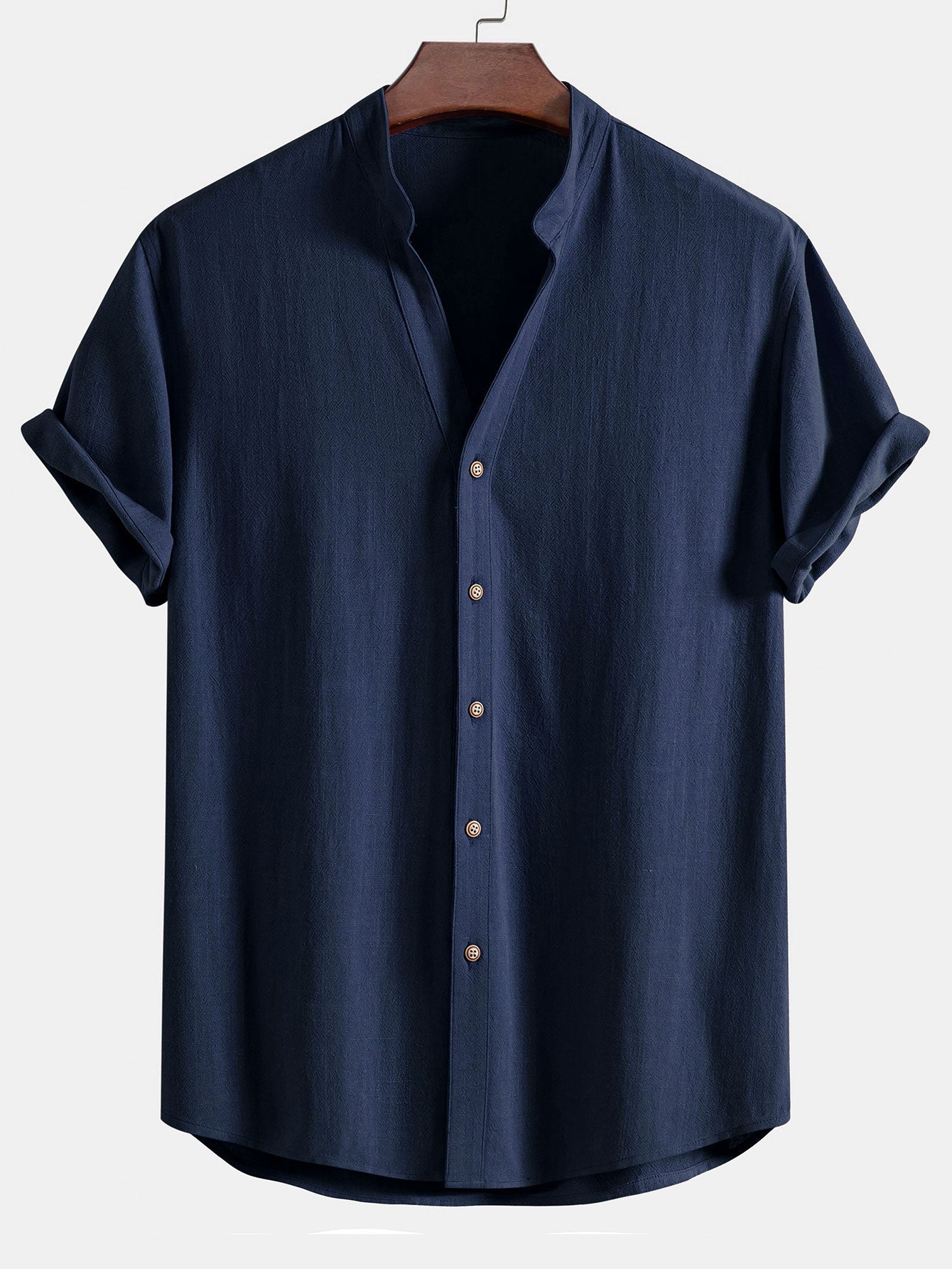Linen Rayon Blend | Men's Short Sleeve V-Neck Shirt with Breathable Fabric | Comfortable Fit for Casual Outings 3